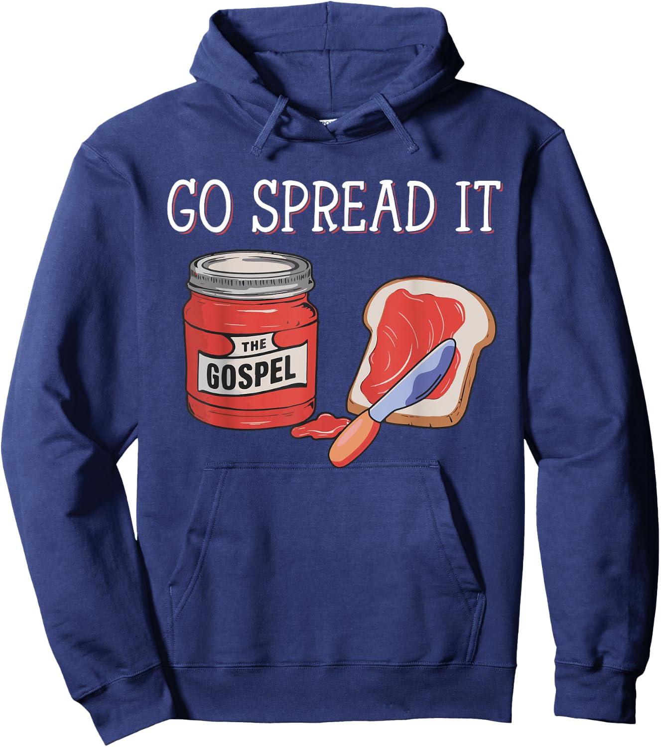 Go Spread It The Gospel , Small, Black Hoodie - Hoodie | Navy