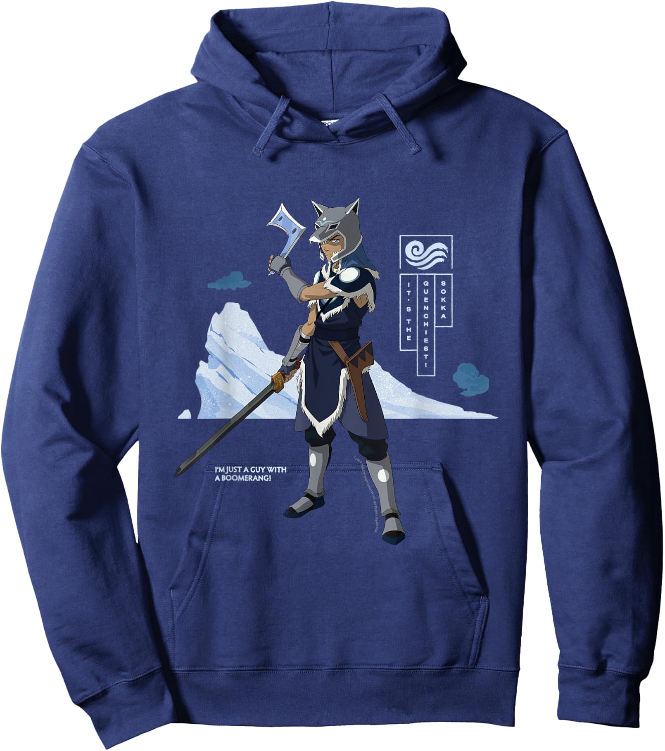 Avatar The Last Airbender Sokka Water Tribe Warrior Hoodie - Hoodie | Navy