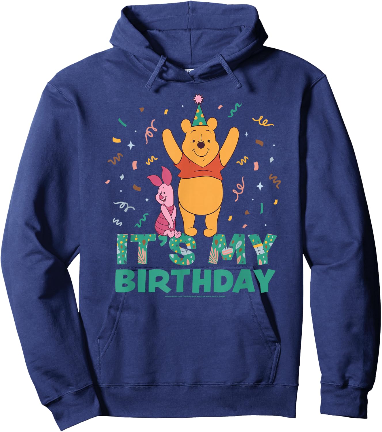 Disney Winnie The Pooh & Piglet It's My Birthday Party Hoodie - Hoodie | Navy