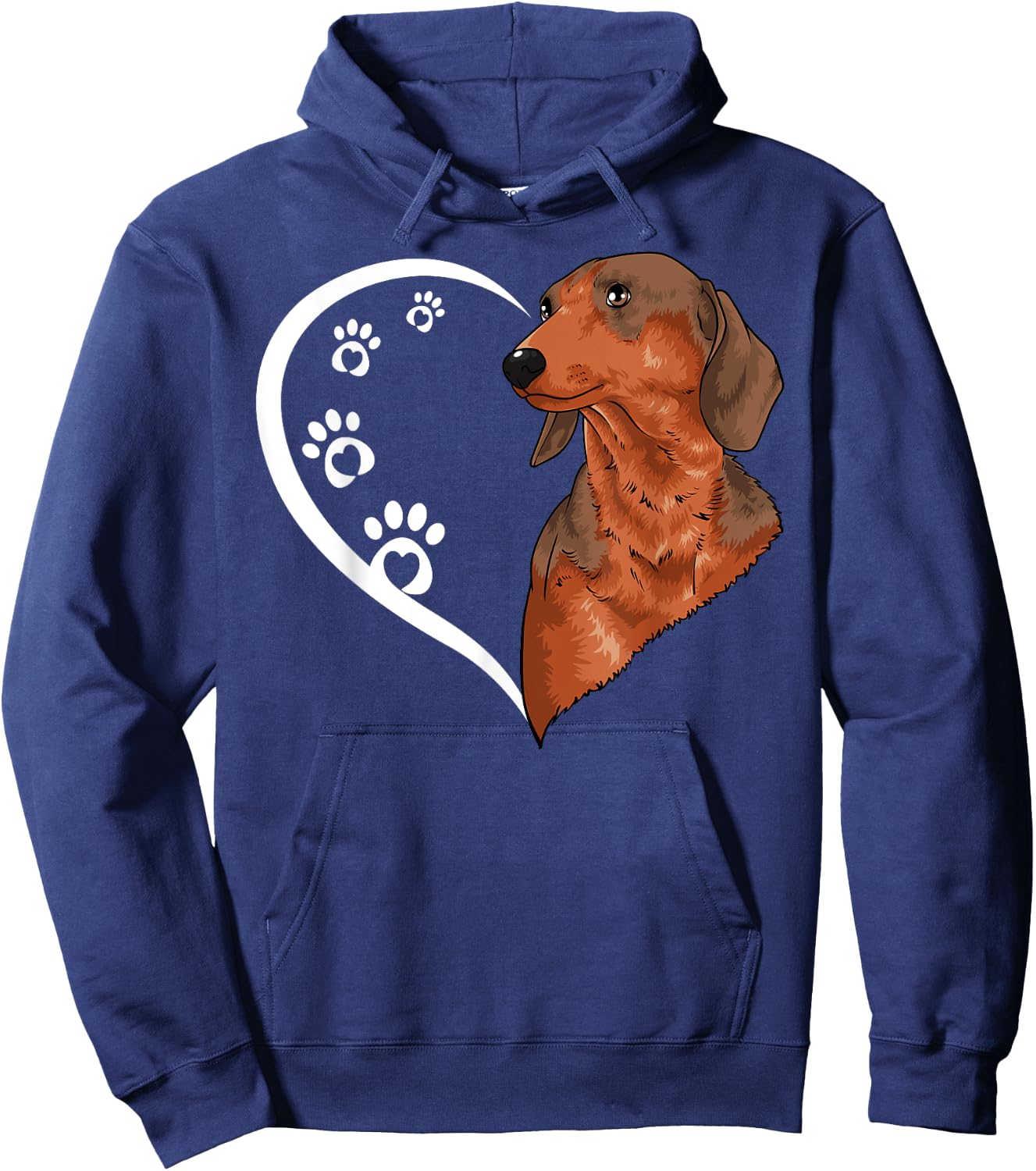 Dachshund Shirts Girls Kids Heart Cute Dachshund Hoodie - Hoodie | Navy