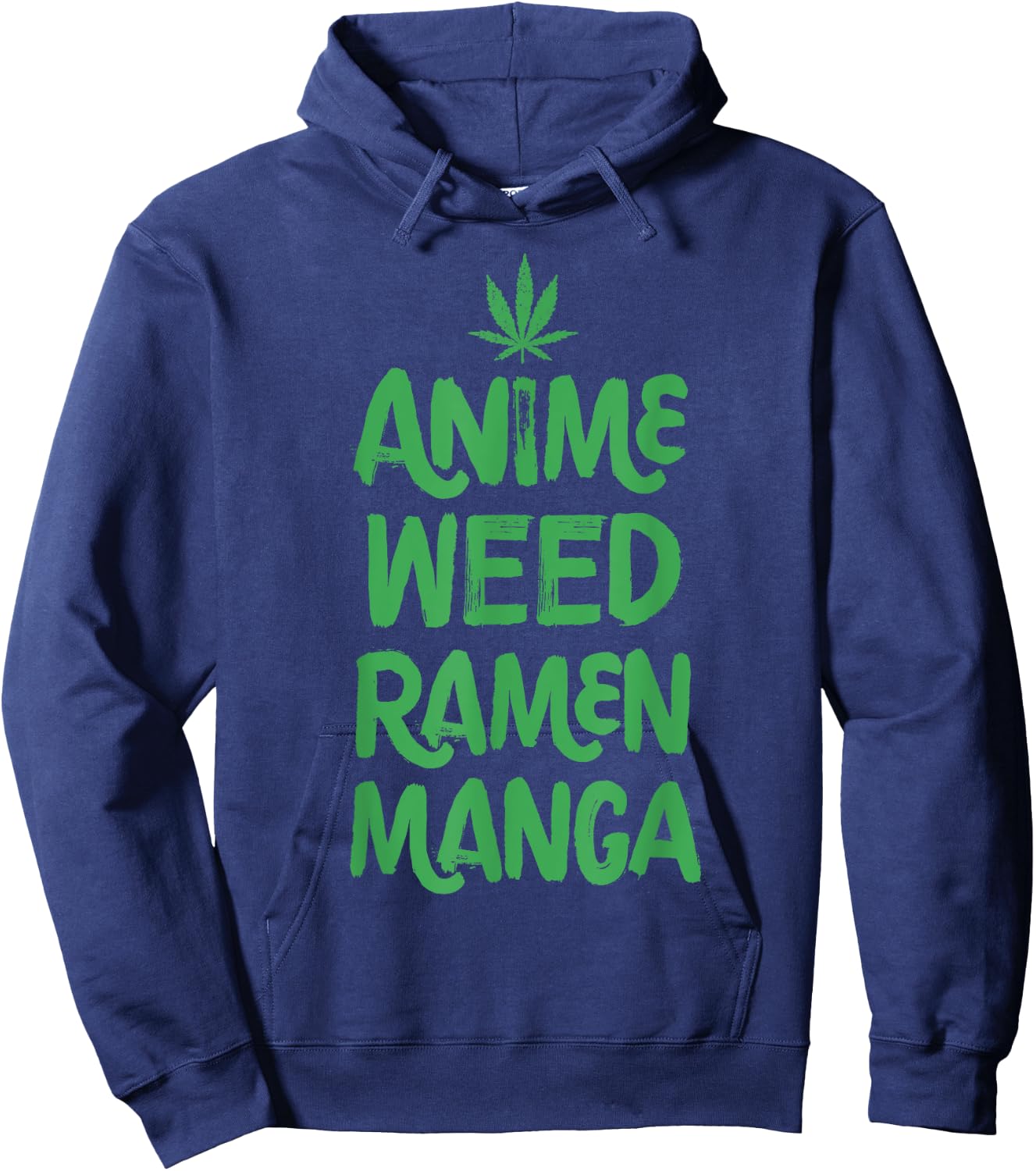Anime Weed Ramen Manga Marijuana Leaf Cannabis Funny Japan Hoodie - Hoodie | Navy