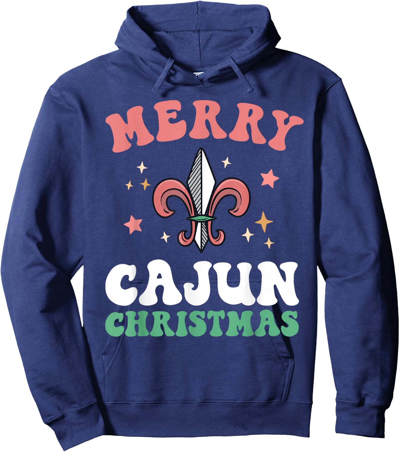 Merry Cajun Christmas Southern Louisiana Xmas New Orleans Hoodie - Hoodie | Navy