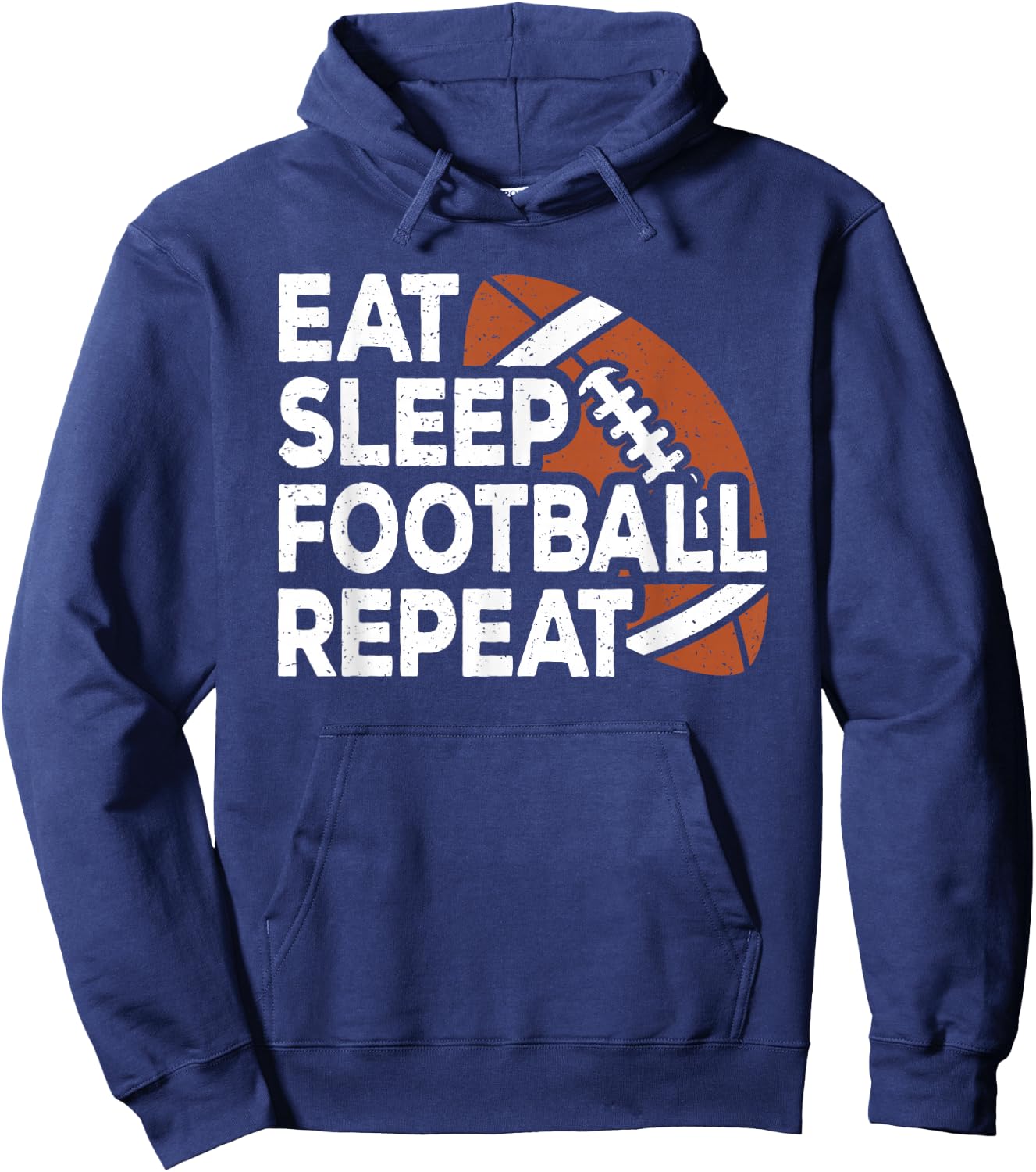 Eat Sleep Football Repeat American Football Men Boys Kids Hoodie - Hoodie | Navy