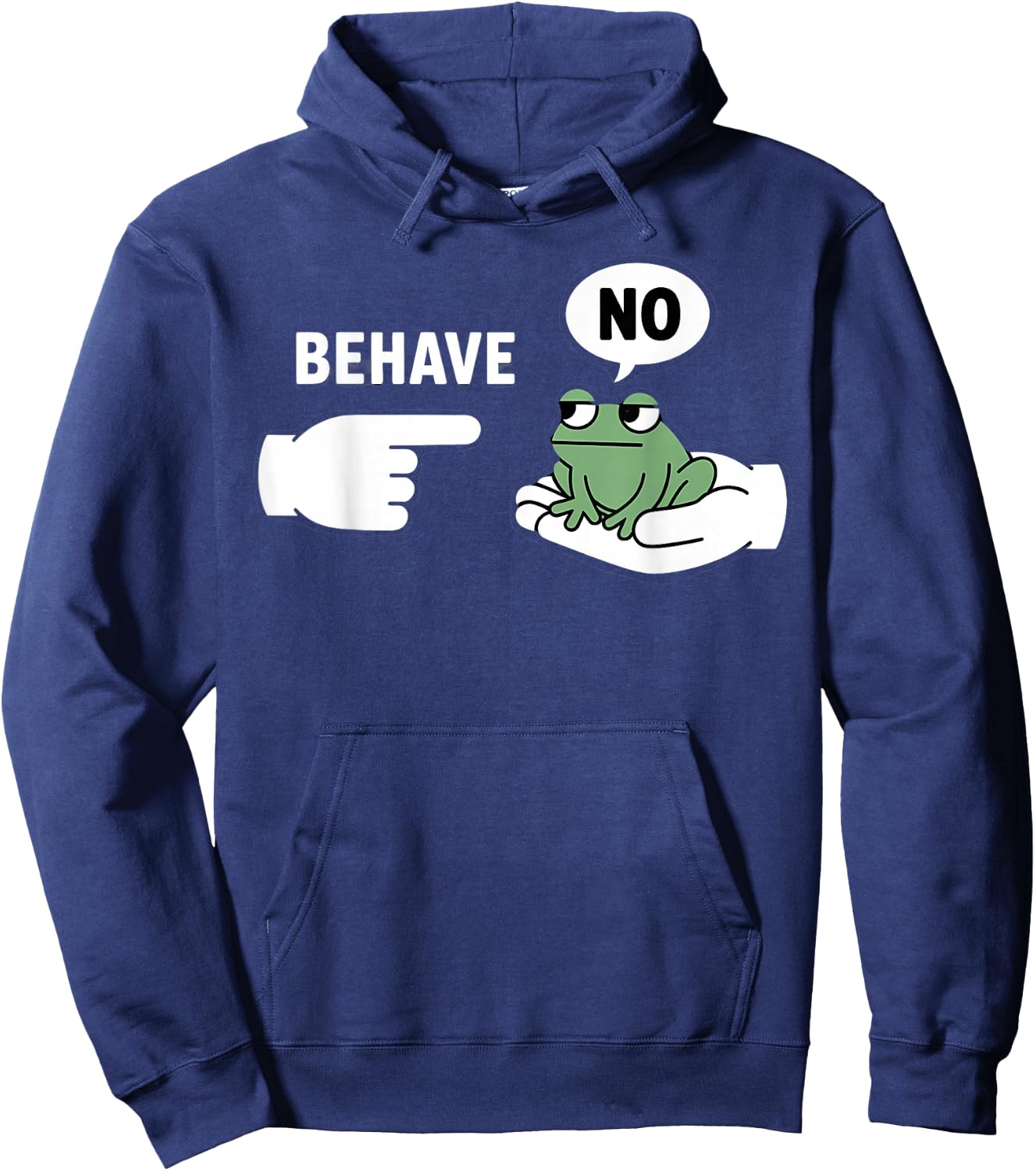 Dishonest Frog Behave No Animal Cartoon Funny Frog Meme Hoodie - Hoodie | Navy