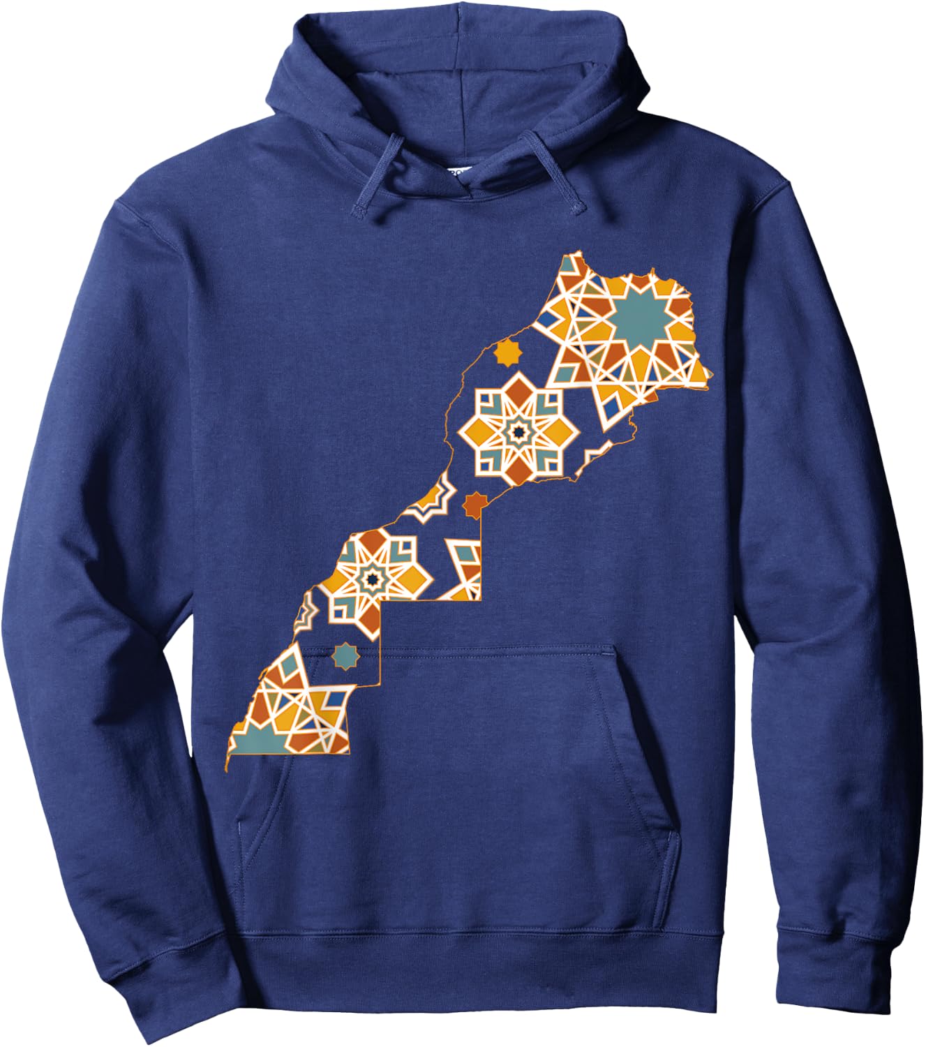 Map Morocco Morocco Jersey Morocco Zellige Moroccan Hoodie - Hoodie | Navy