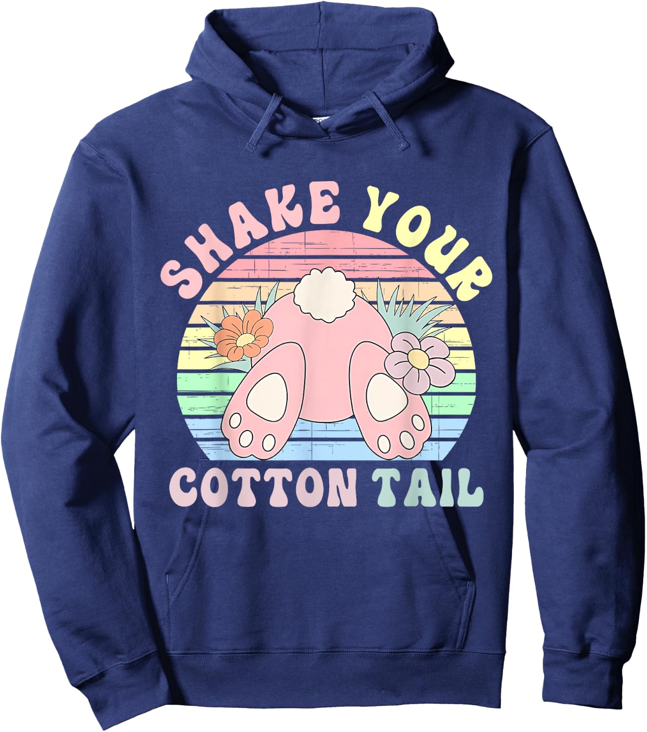 Shake Your Cotton Tail Cute Vintage Design Hoodie - Hoodie | Navy