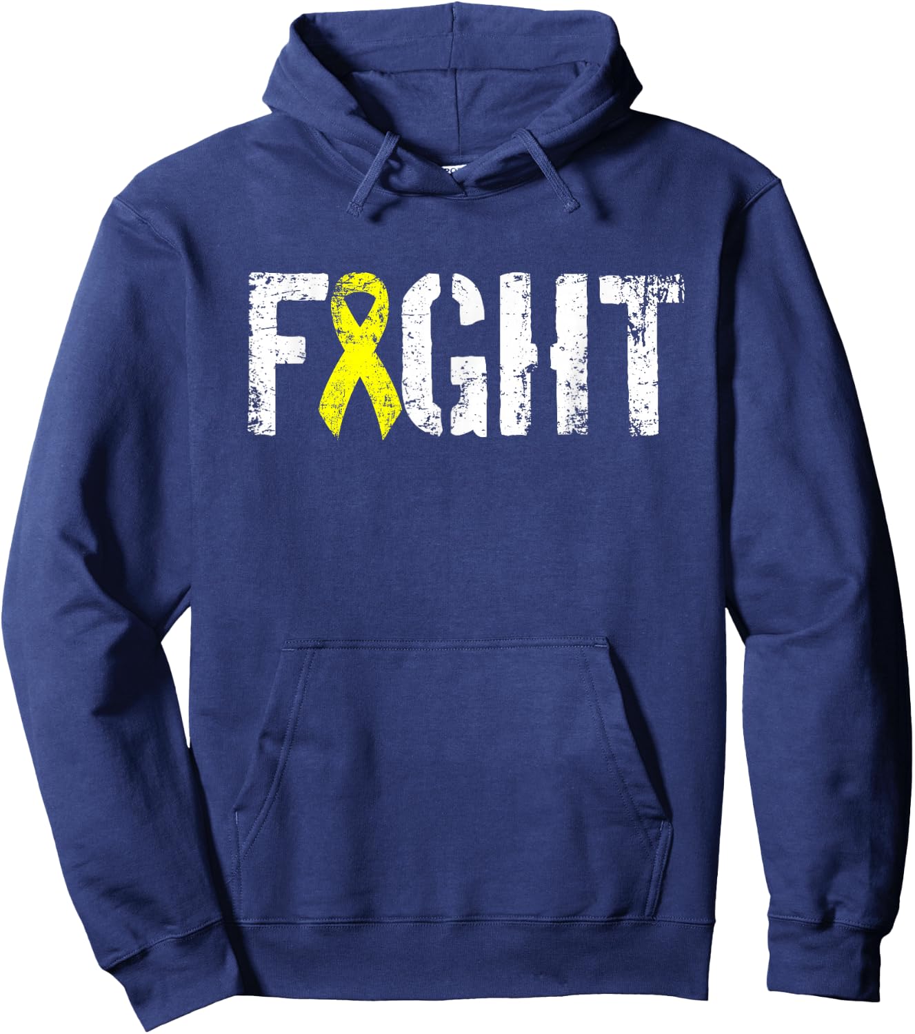 Fight Sarcoma - Bone Cancer Awareness Yellow Ribbon Hoodie - Hoodie | Navy