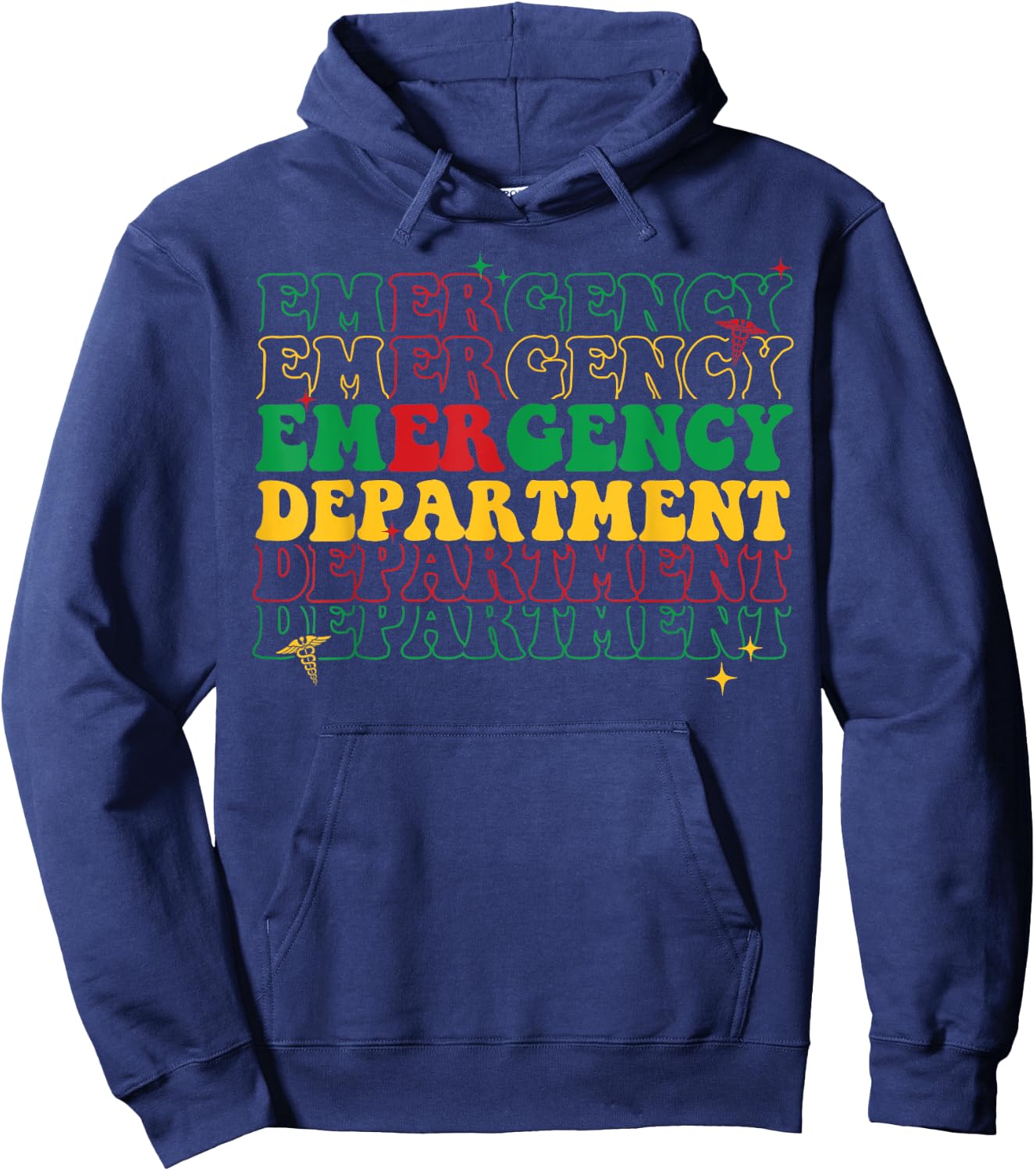 Emergency Department Juneteenth Pride African American Hoodie - Hoodie | Navy