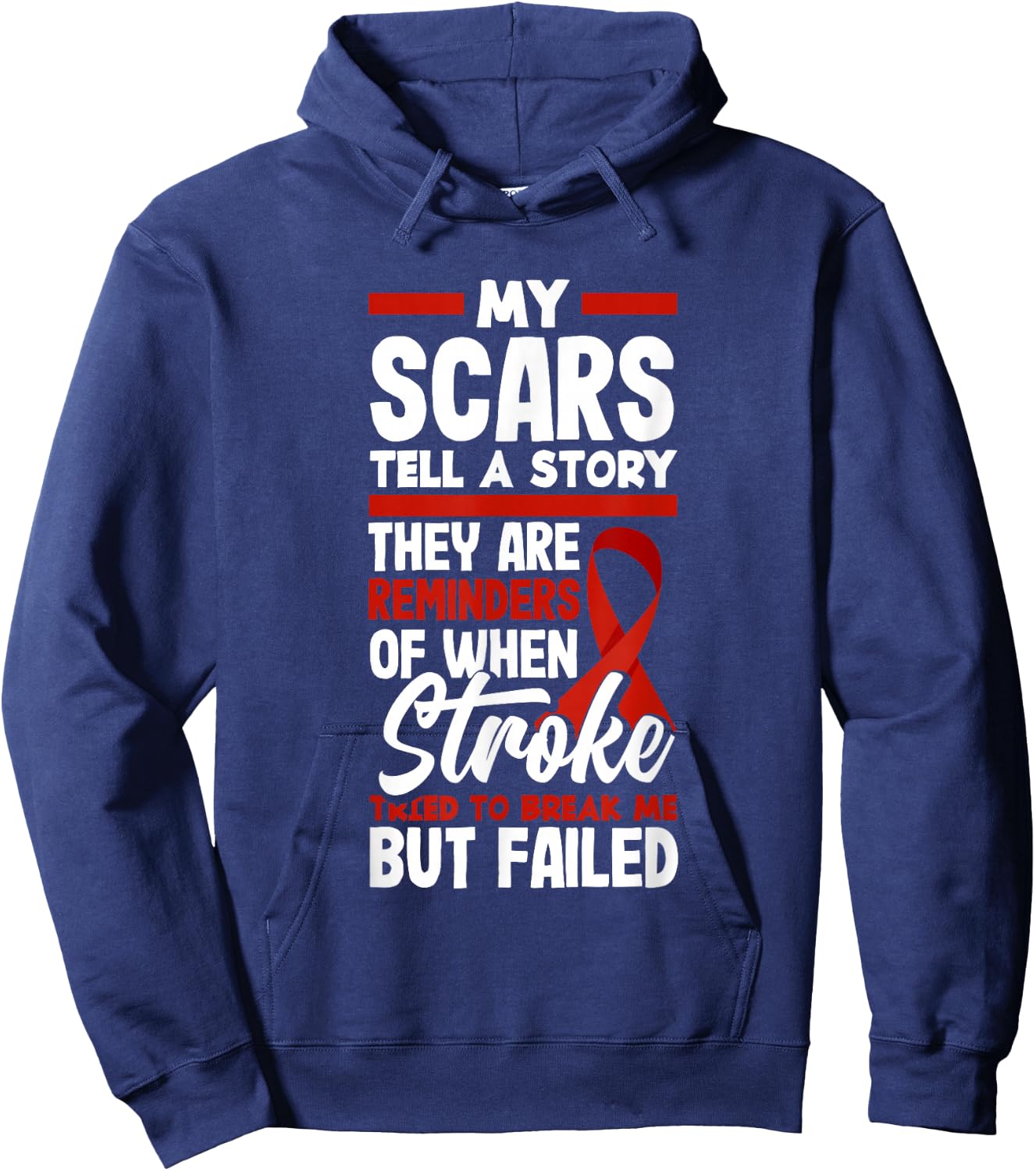 Stroke Survivor Stroke Warrior Apparel & Gifts Stroke Awareness , Black, Small Hoodie - Hoodie | Navy