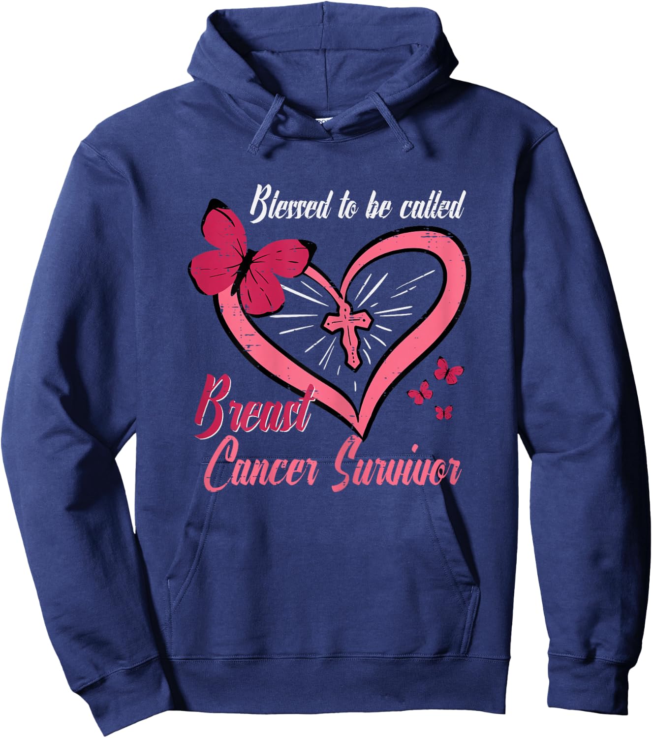 Blessed To Be Called Breast Cancer Survivor Christian Women Hoodie - Hoodie | Navy