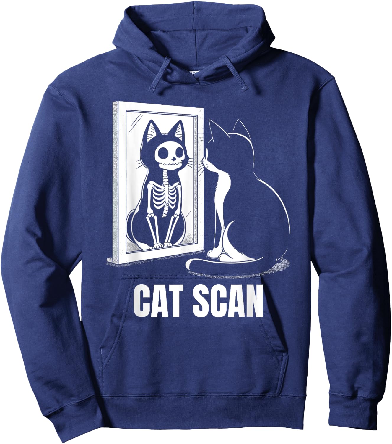 Cat Scan X-RAY Cat Funny Cat Skeleton Hoodie - Hoodie | Navy