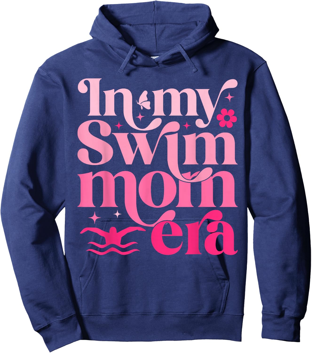 In My Swim Mom Era Retro Mom Life Mother's Day Swimming Hoodie - Hoodie | Navy