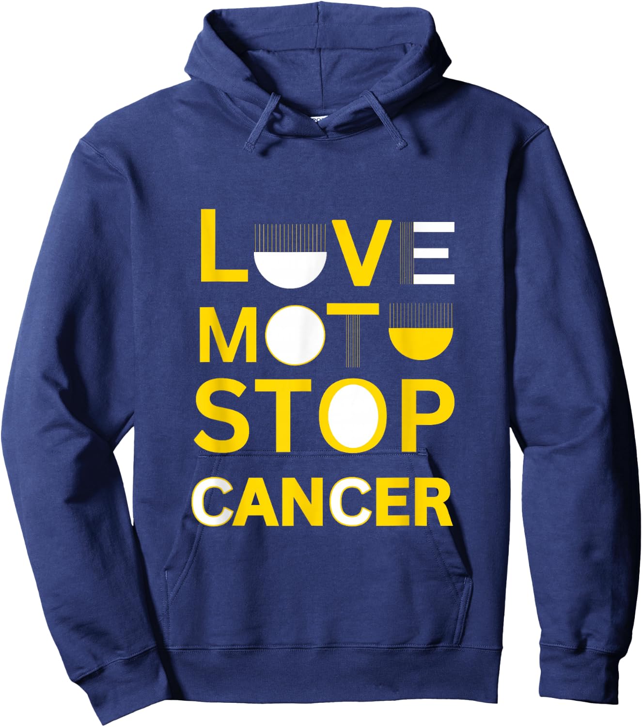 Love Moto Stop Cancer Hoodie - Hoodie | Navy