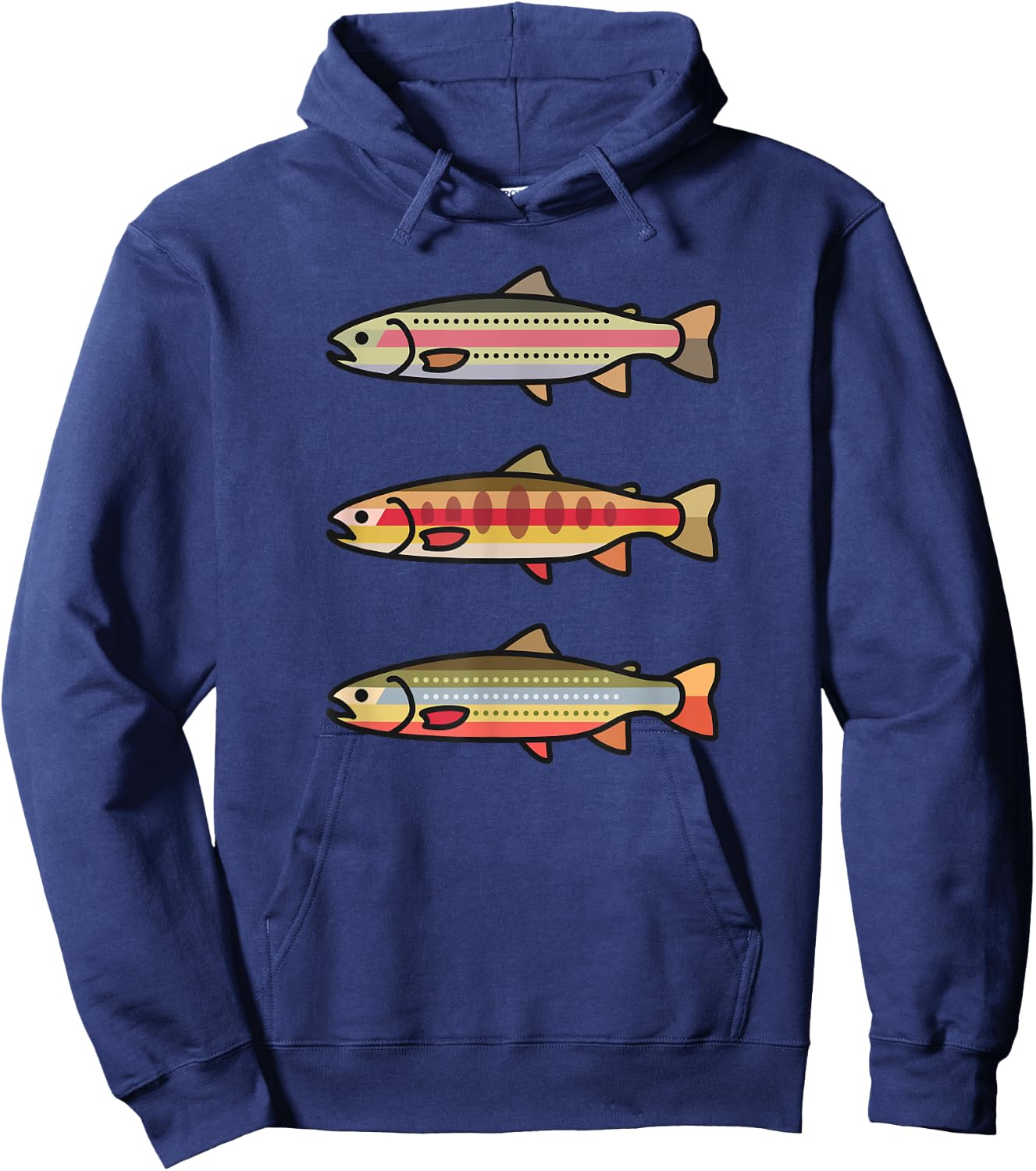 Rainbow Golden Brook Trout Fishing Gift Anglers Hoodie - Hoodie | Navy