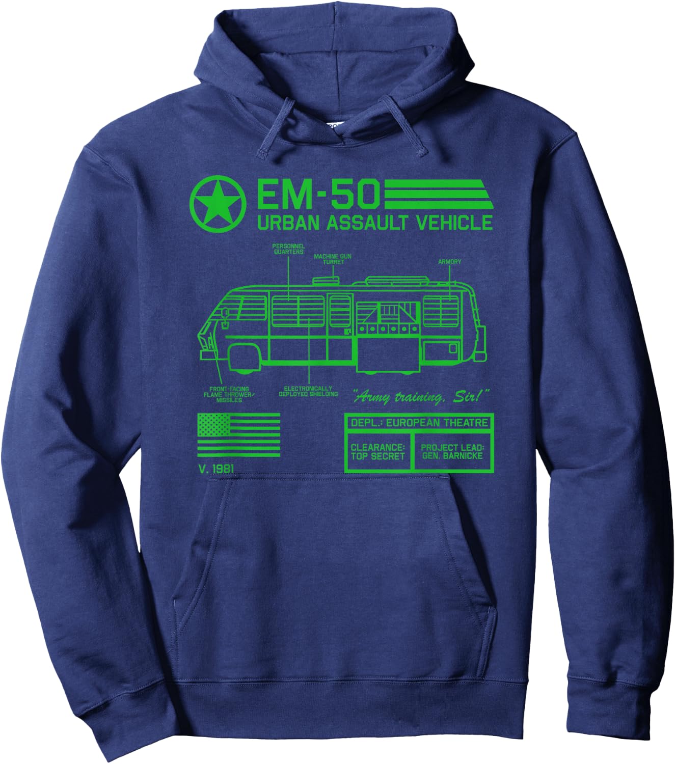 EM-50 Urban Assault Vehicle (1981) Hoodie - Hoodie | Navy