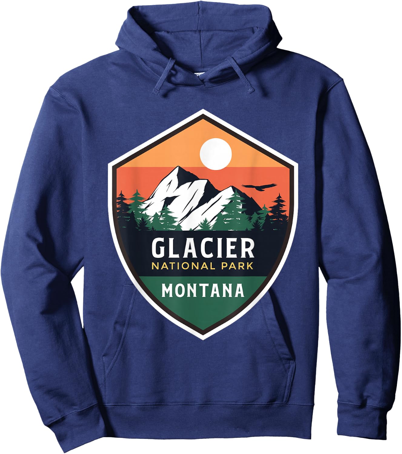 Glacier National Park Shirt Vintage Glacier Park Shirt Camp Hoodie - Hoodie | Navy