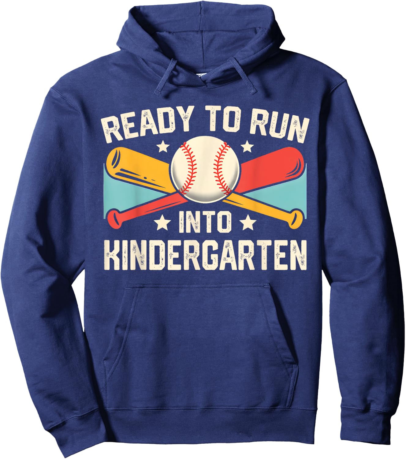 Ready To Run Into Kindergarten Baseball First Day Of School Hoodie - Hoodie | Navy
