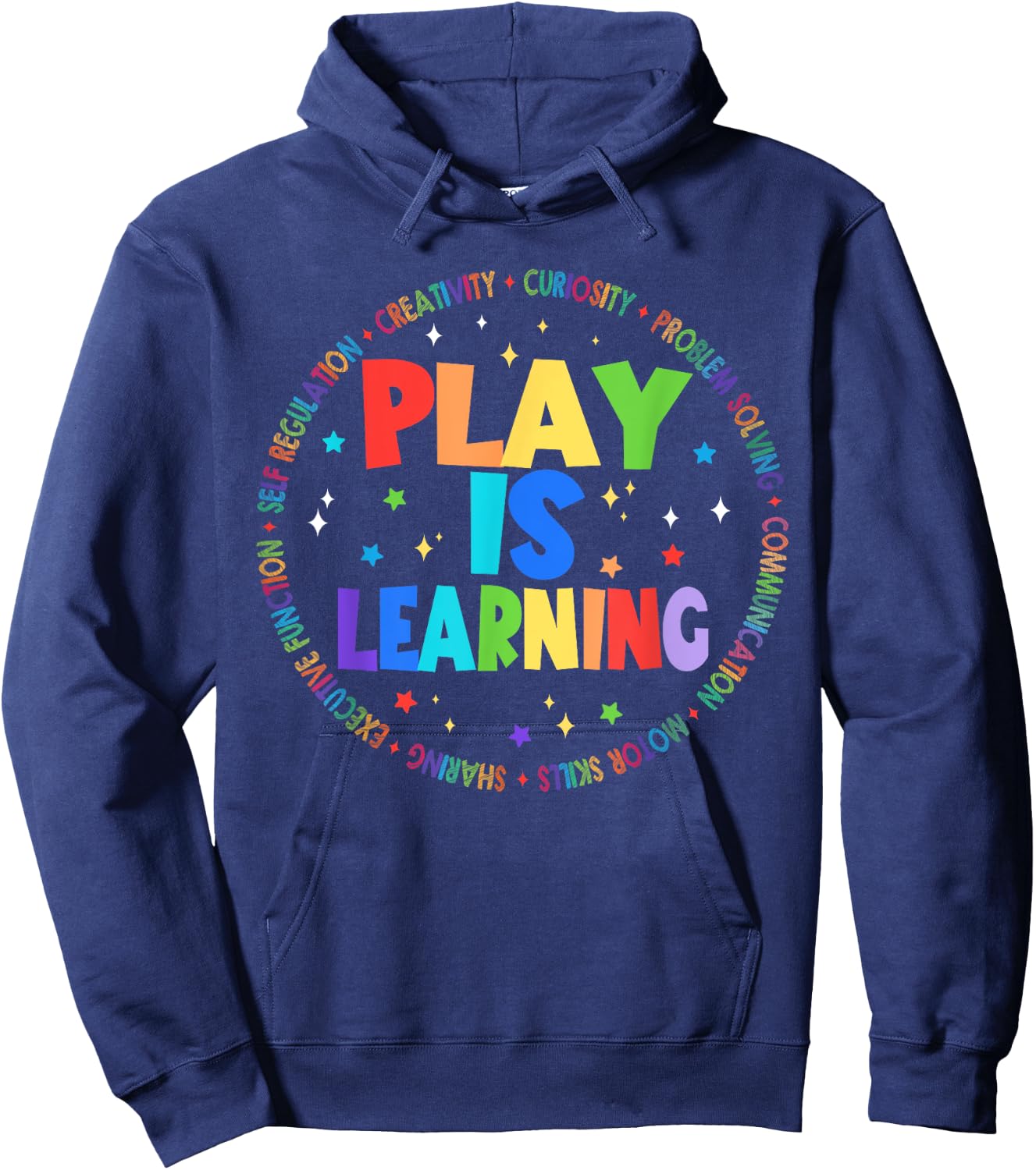 Retro Play Is Learning Teacher Back To School Women Girls Kids Hoodie - Hoodie | Navy