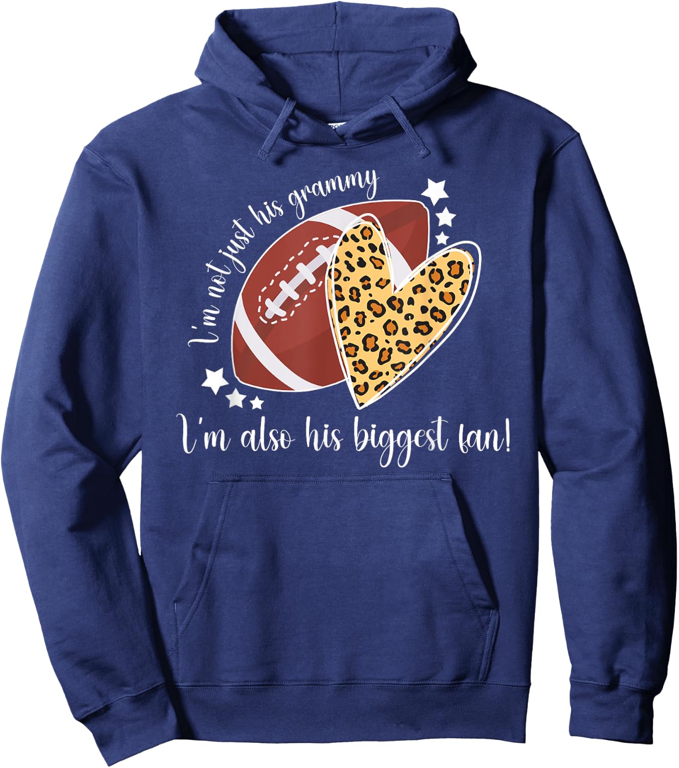 His Biggest Fan Football Grammy Of A Football Player Hoodie - Hoodie | Navy