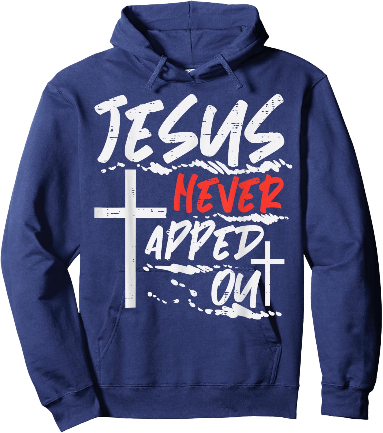 Wrestling Jesus Never Tapped Out Christian Wrestle Men Women Hoodie - Hoodie | Navy