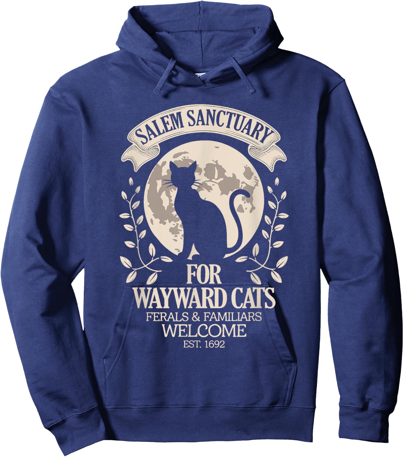 Salem Sanctuary For Wayward Cats Black Cat Halloween Men Women Kids Hoodie - Hoodie | Navy
