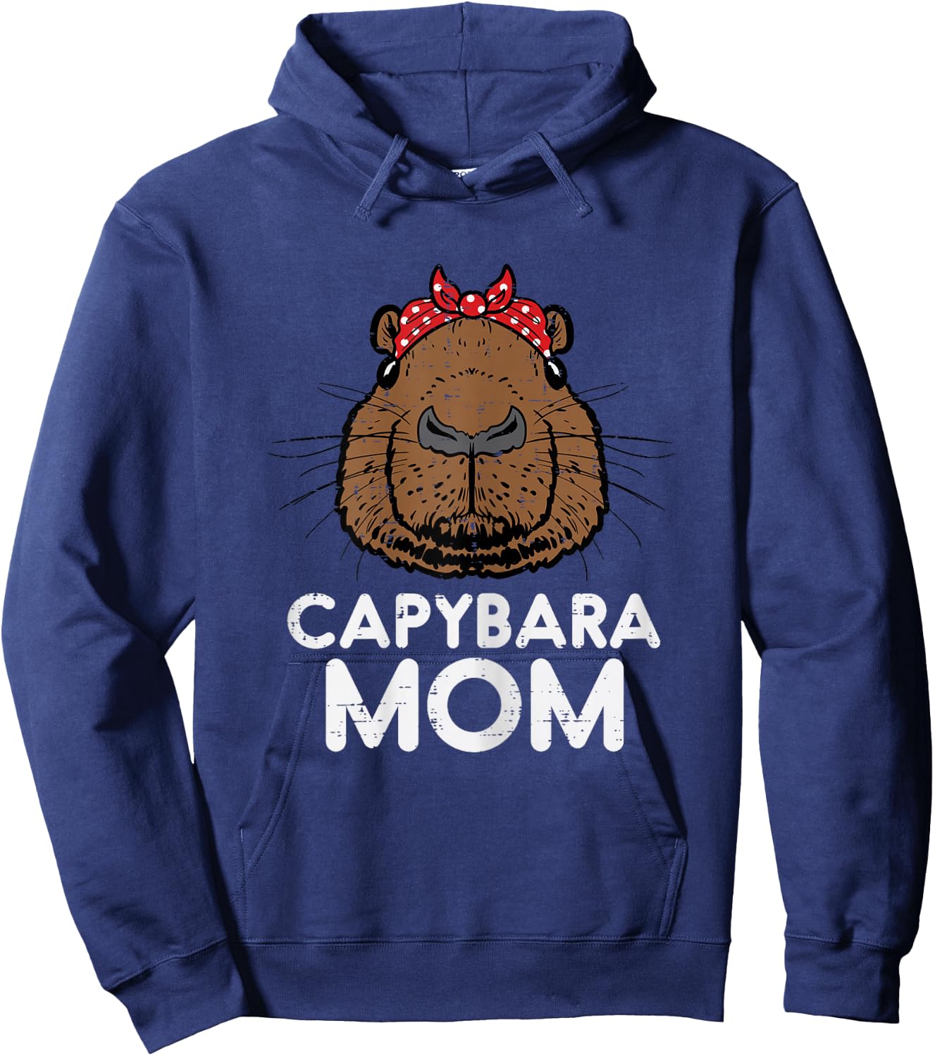 Capybara Mom Face Bandana Cute Capy Mama Mommy Rodent Women Hoodie - Hoodie | Navy