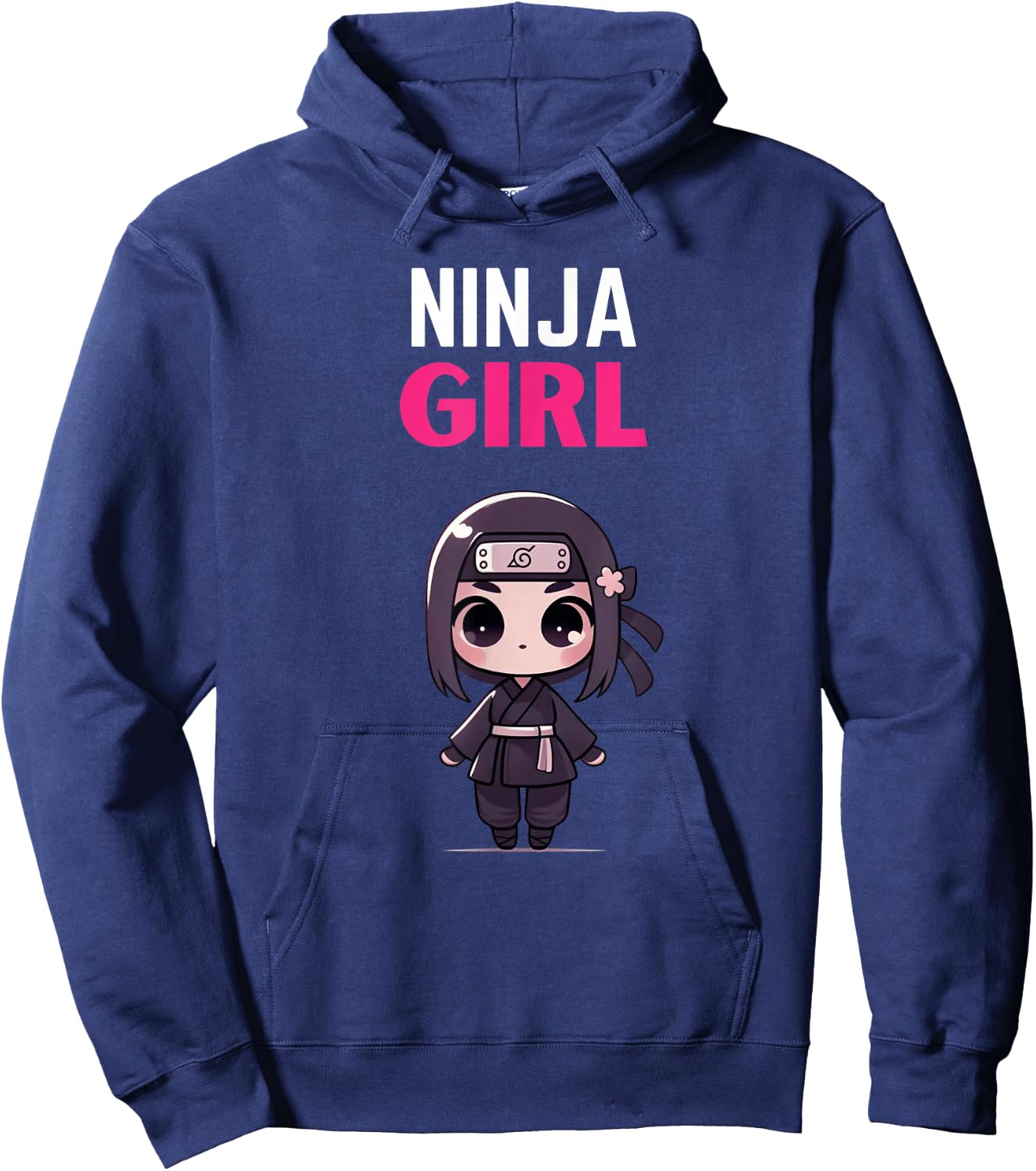 Birthday Ninja Girl Cute Kids Ninja Hoodie - Hoodie | Navy
