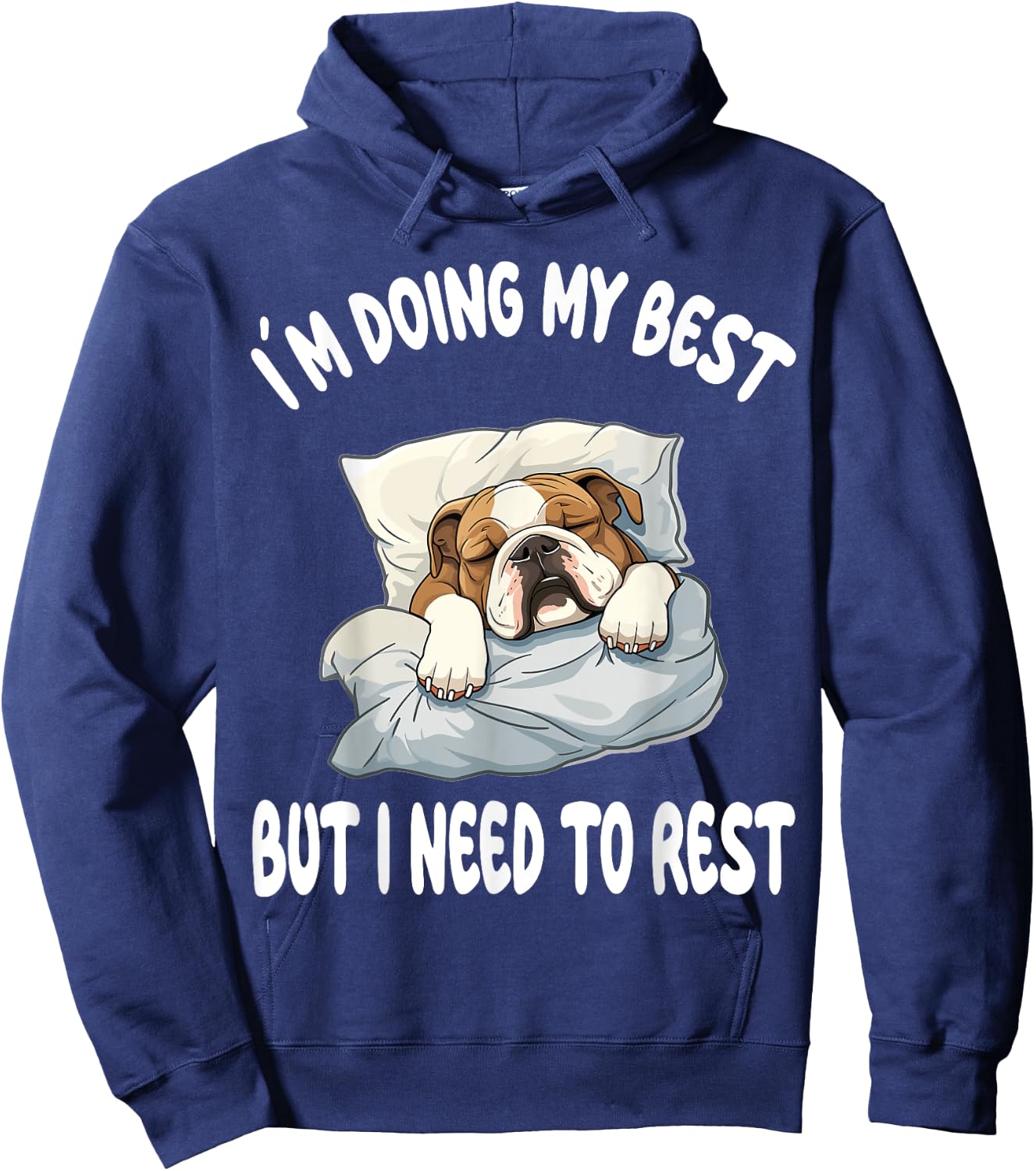 English Bulldog Official Sleepshirt Pajamas Nightgown Women Girls Kids Hoodie - Hoodie | Navy