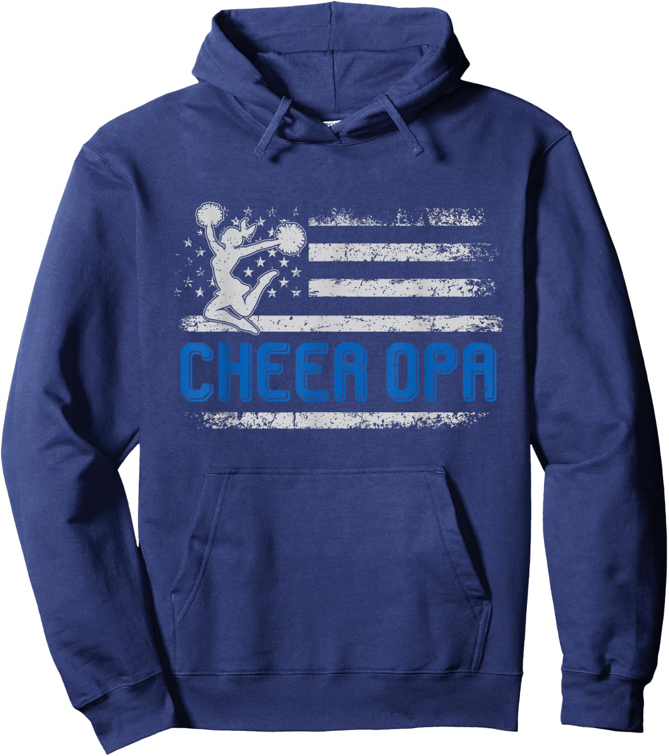 Cheer Opa American Flag Gifts For Father's Day Cheerleader Hoodie - Hoodie | Navy