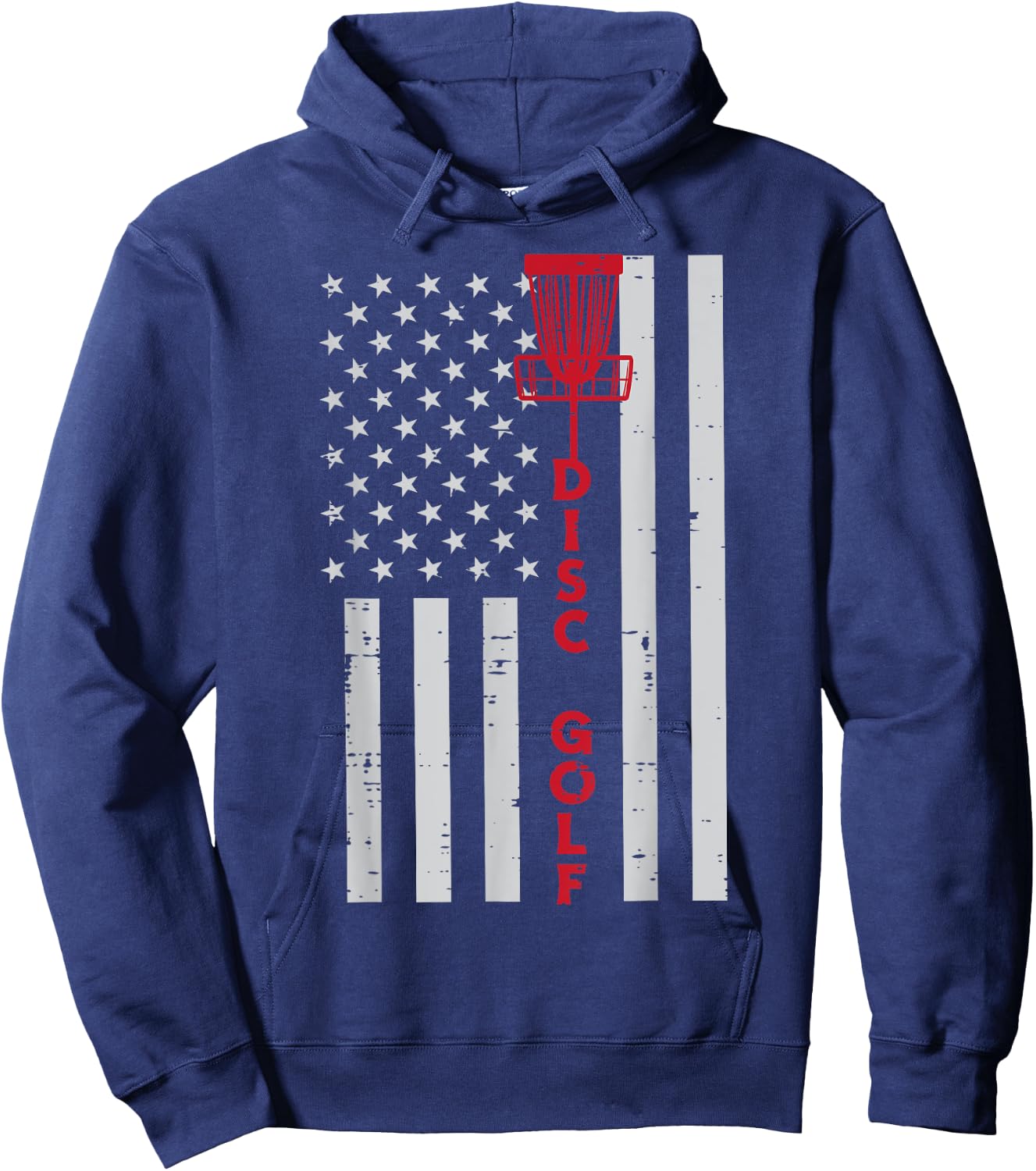 Disc Golf US Flag Frisbee Frolf Patriotic Men Women Kids Hoodie - Hoodie | Navy