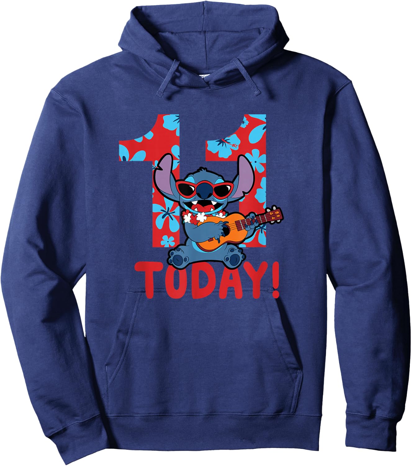 Disney Lilo & Stitch Tropical Birthday 11 Years Old Today Hoodie - Hoodie | Navy