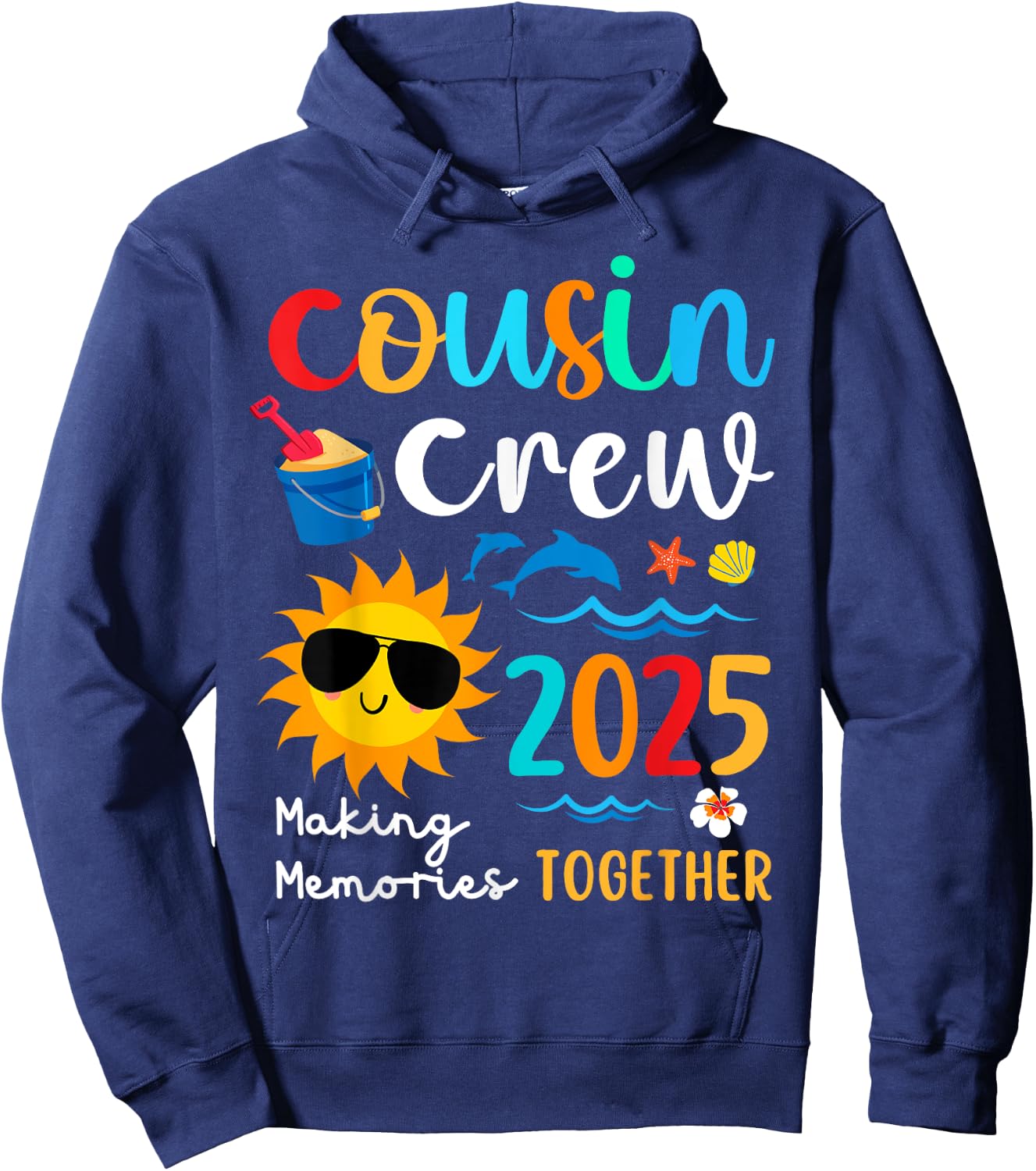 Cousin crew 2025 Summer Vacation Beach Family Trips Matching Hoodie - Hoodie | Navy