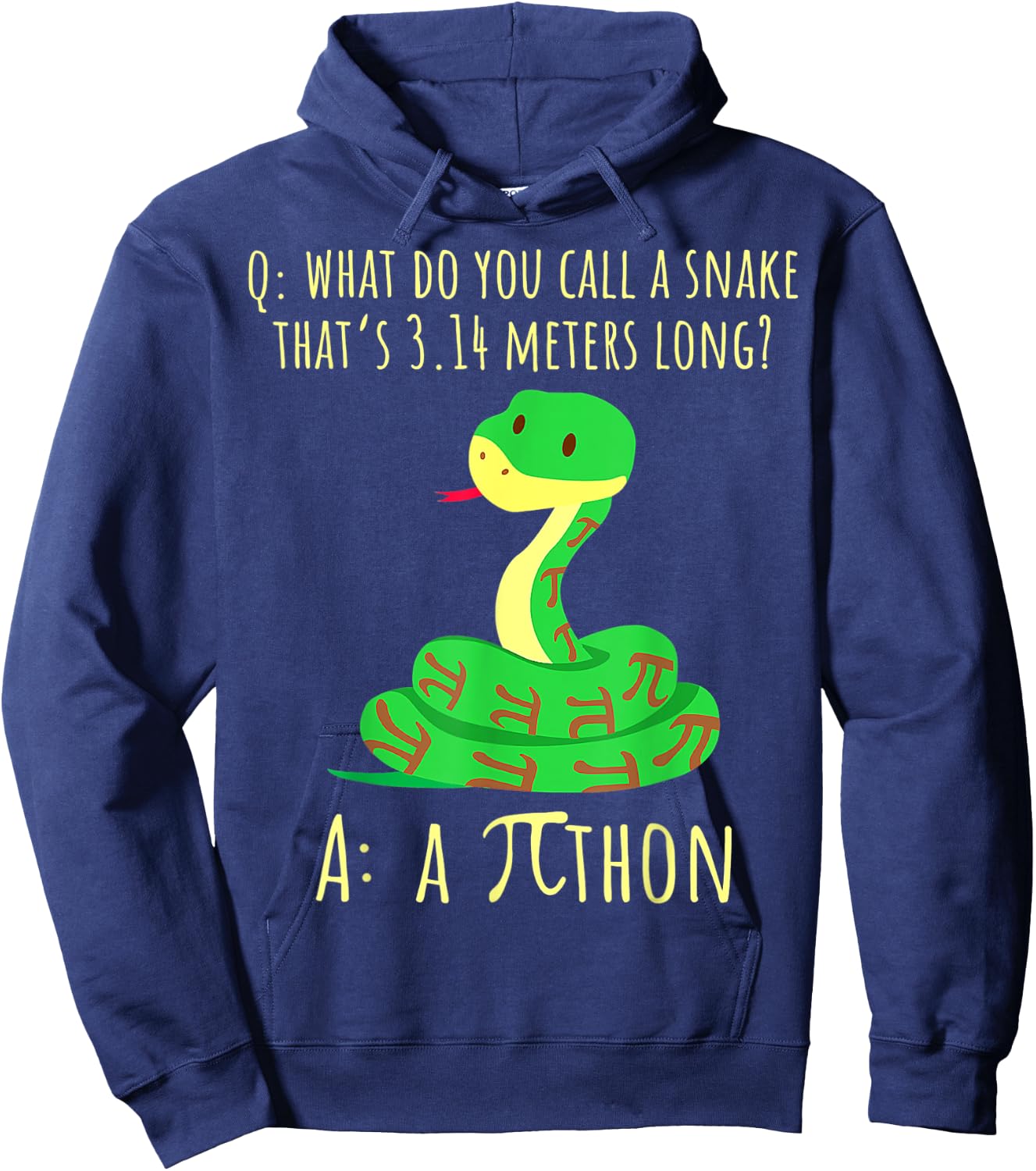 Python Pithon Pi Symbol Funny Math Teacher Pi Day Women Hoodie - Hoodie | Navy