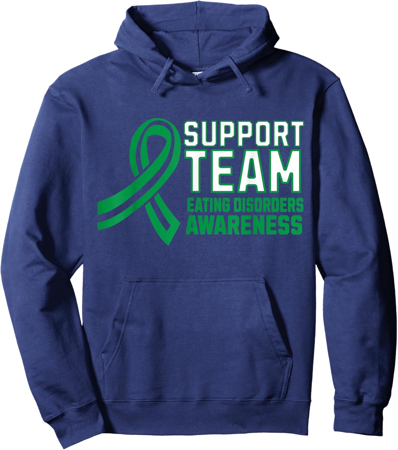Matching Support Team Eating Disorders Awareness Ribbon Hoodie - Hoodie | Navy