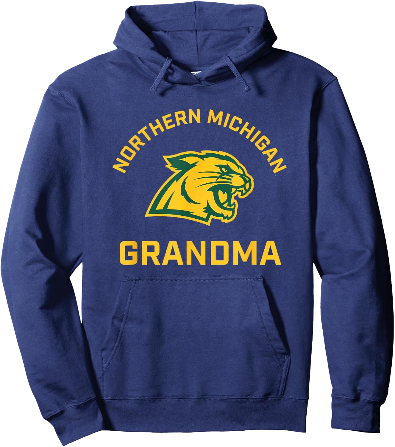 Northern Michigan University NMU Wildcats Arched Grandma Hoodie - Hoodie | Navy