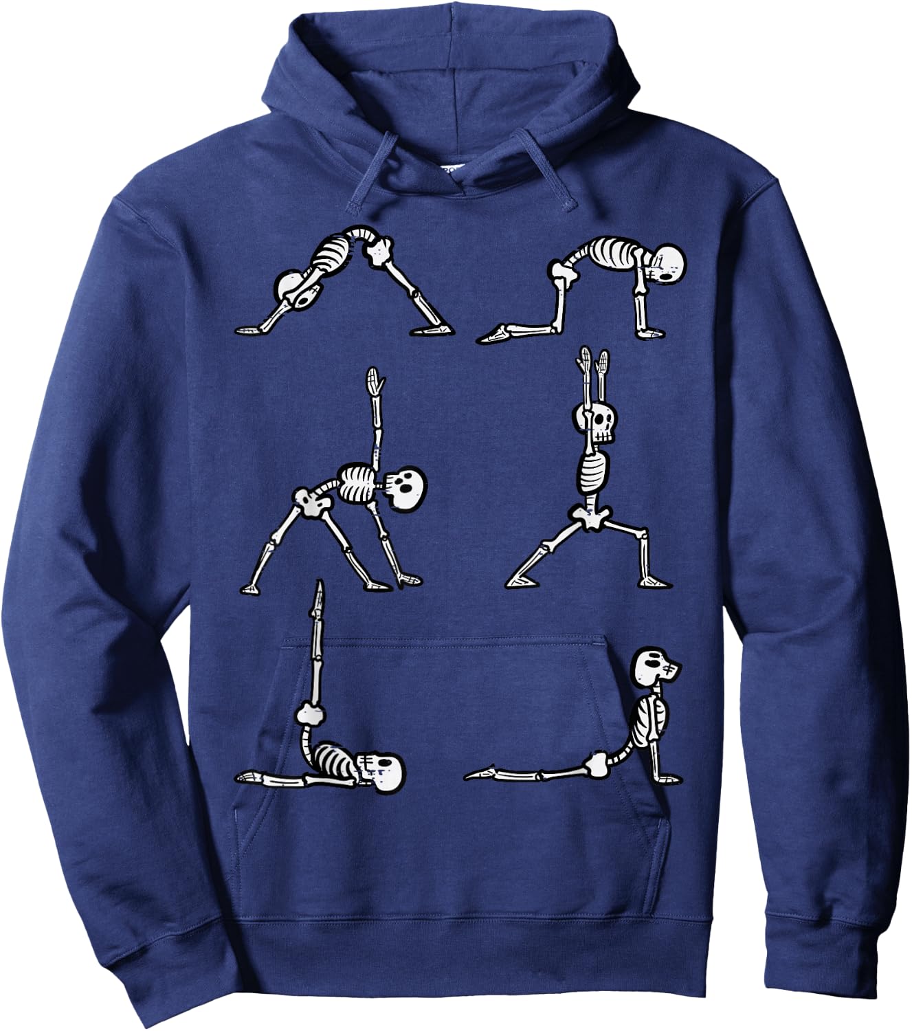 Halloween Yoga Poses Skeleton Asana Yogi Costume Women Men Hoodie - Hoodie | Navy