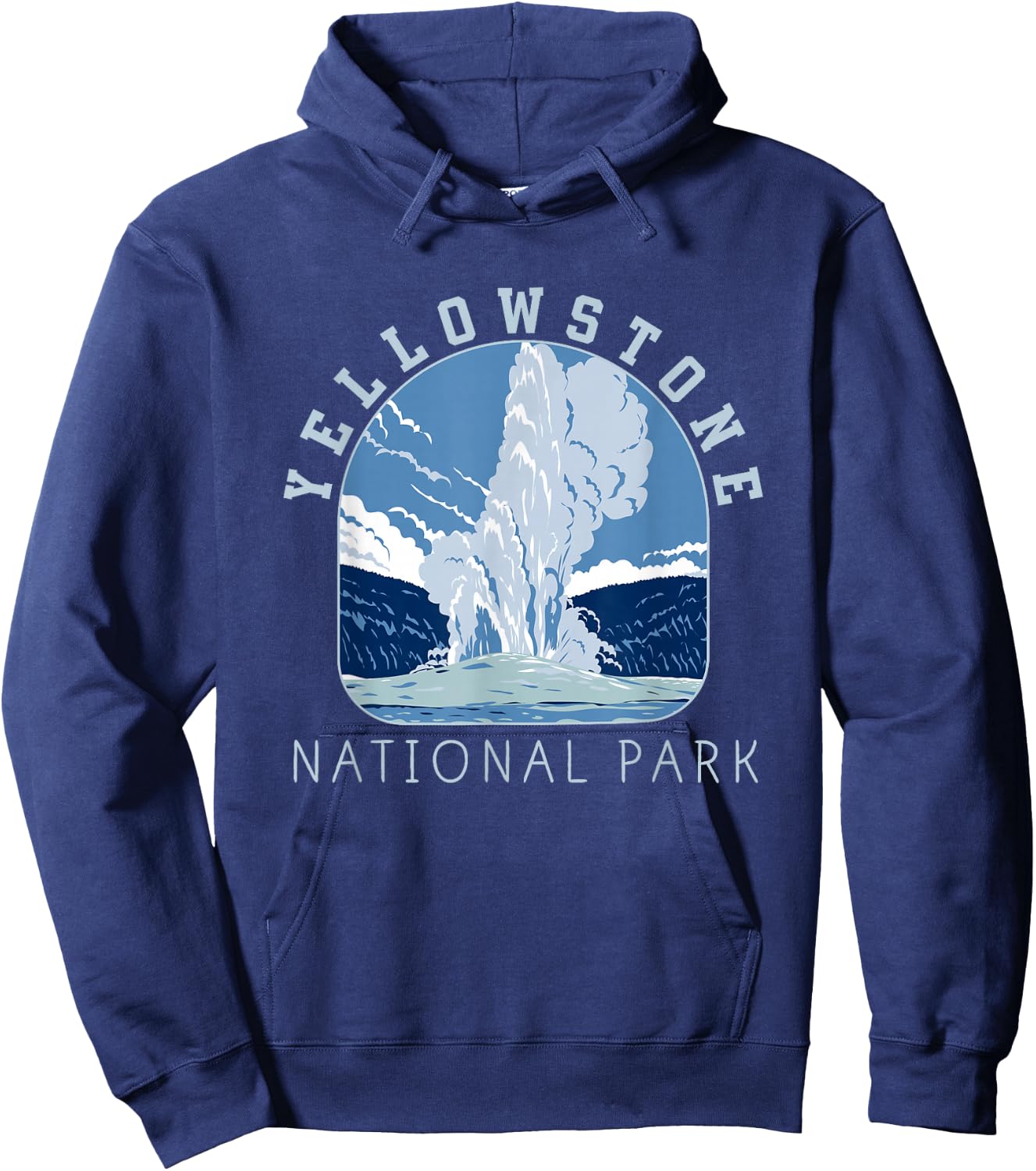 Yellowstone National Park Retro Vintage Old Faithful Gifts Hoodie - Hoodie | Navy