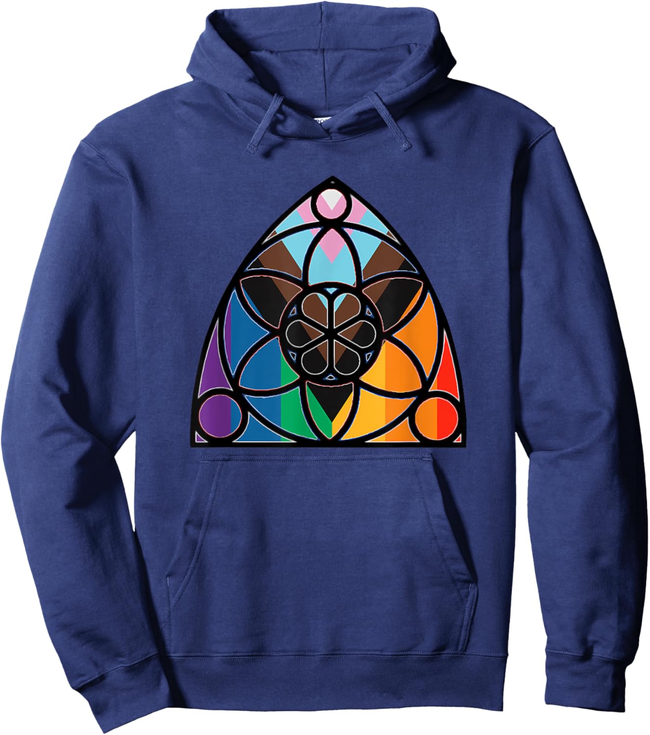 Progress Pride Flag Episcopal Church Rainbow LGBT Christian Hoodie - Hoodie | Navy