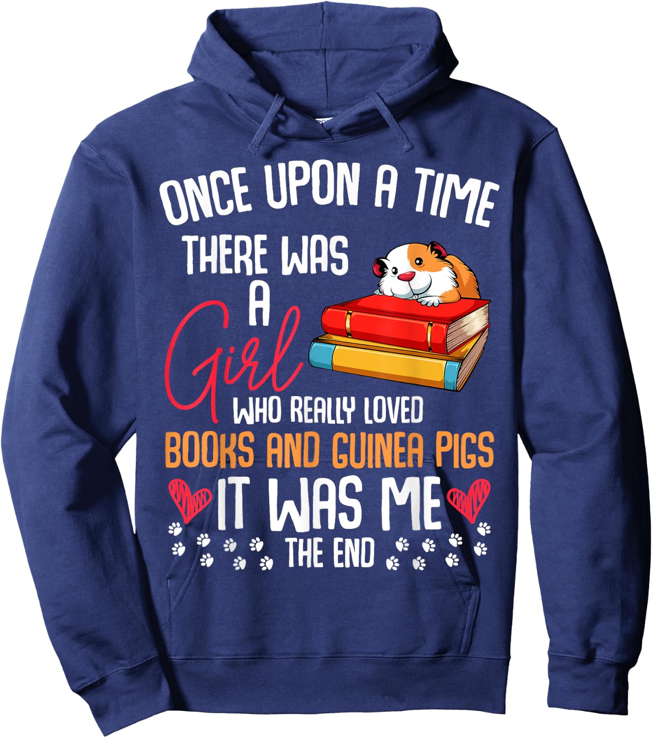 There Was A Girl Who Loved Books & Guinea Pigs Funny Quotes Hoodie - Hoodie | Navy