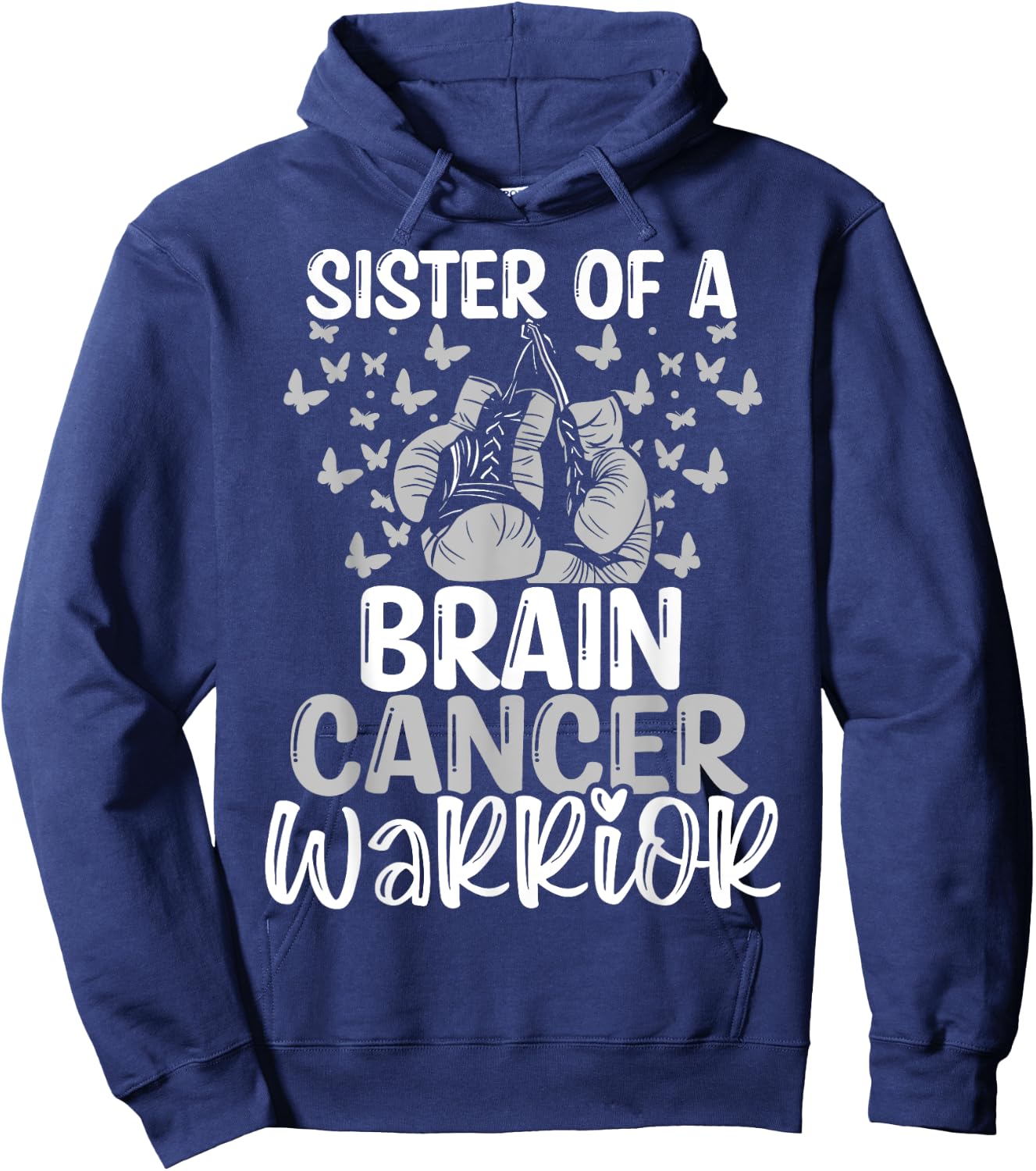Brain Tumor Awareness Glioblastoma Sister Twins Sibling Hoodie - Hoodie | Navy