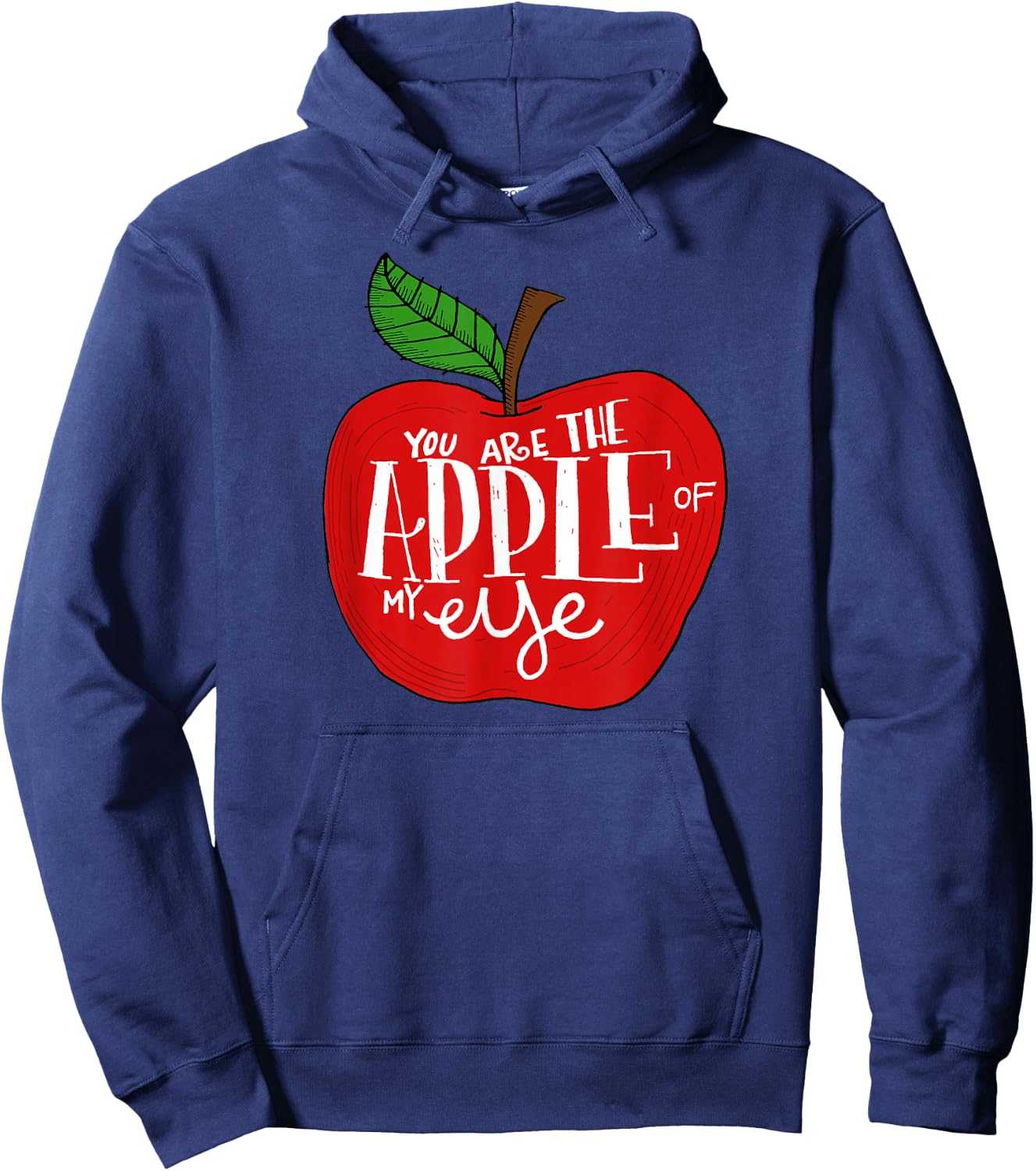 You Are The Apple of My Eye Red Apple Hoodie - Hoodie | Navy