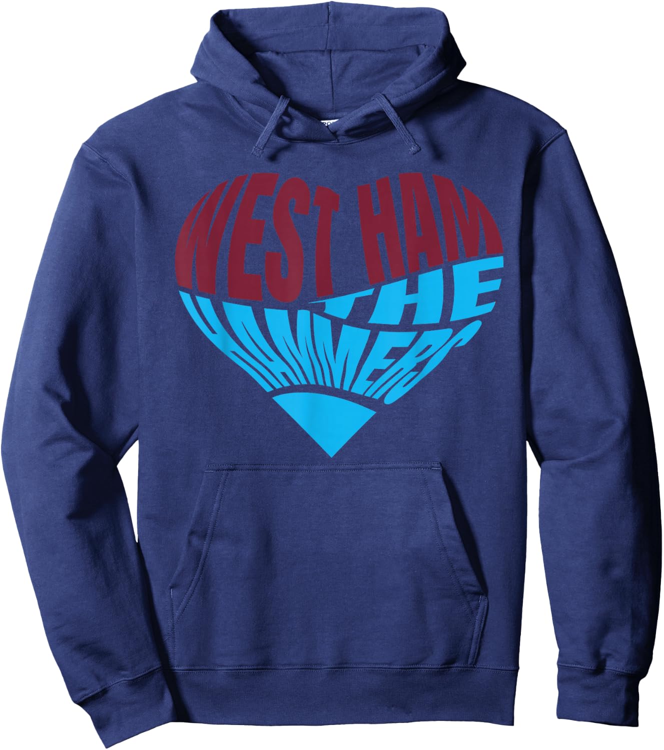 The Hammers Heart - West Ham Fan Typography Design Hoodie - Hoodie | Navy