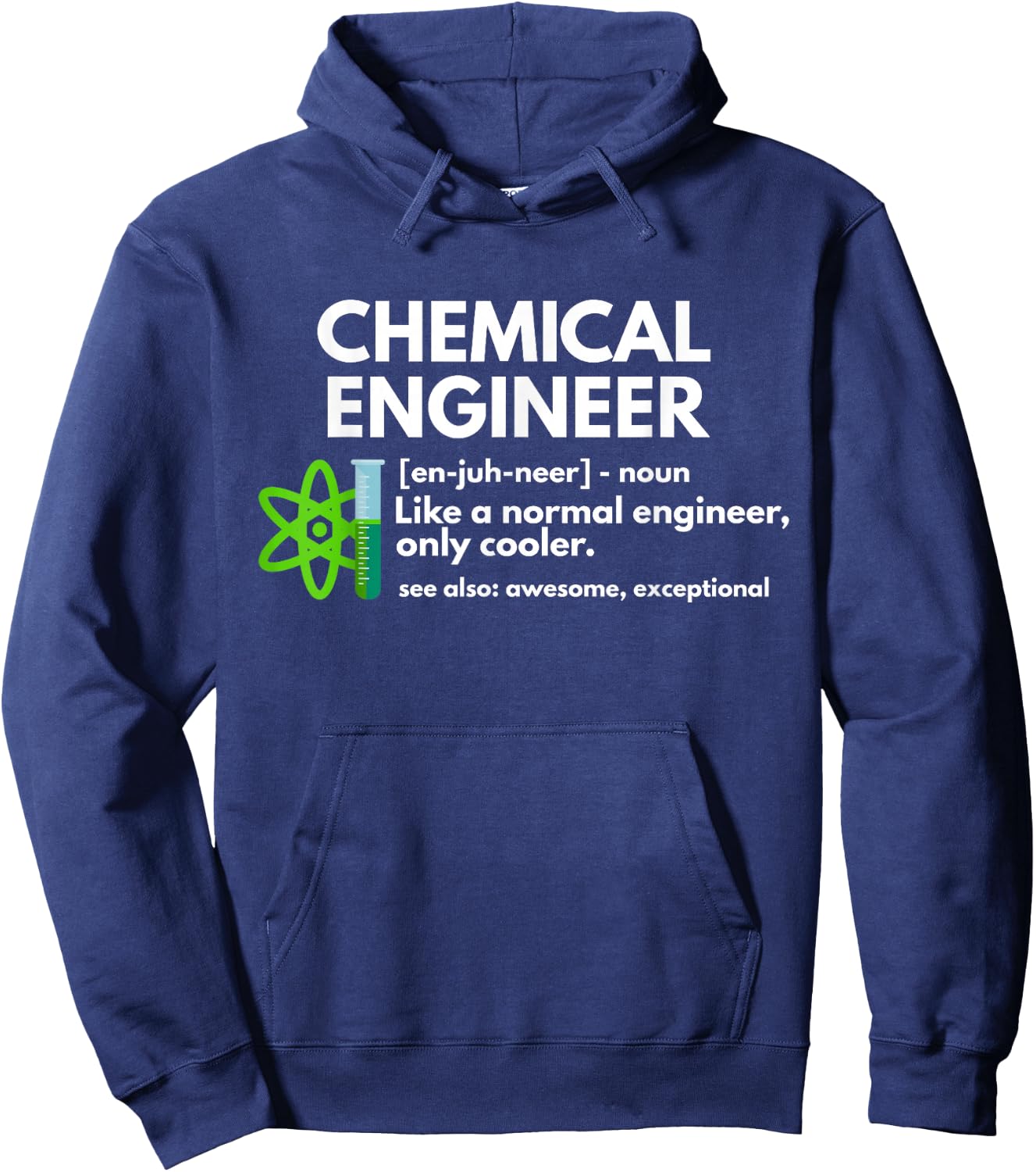 CMAtst Chemical Engineer - Men's & Women's Adults - Black - Small - Short Sleeve - Cotton & Polyester - Funny Chemical Engineer Definition Engineering Hoodie - Hoodie | Navy