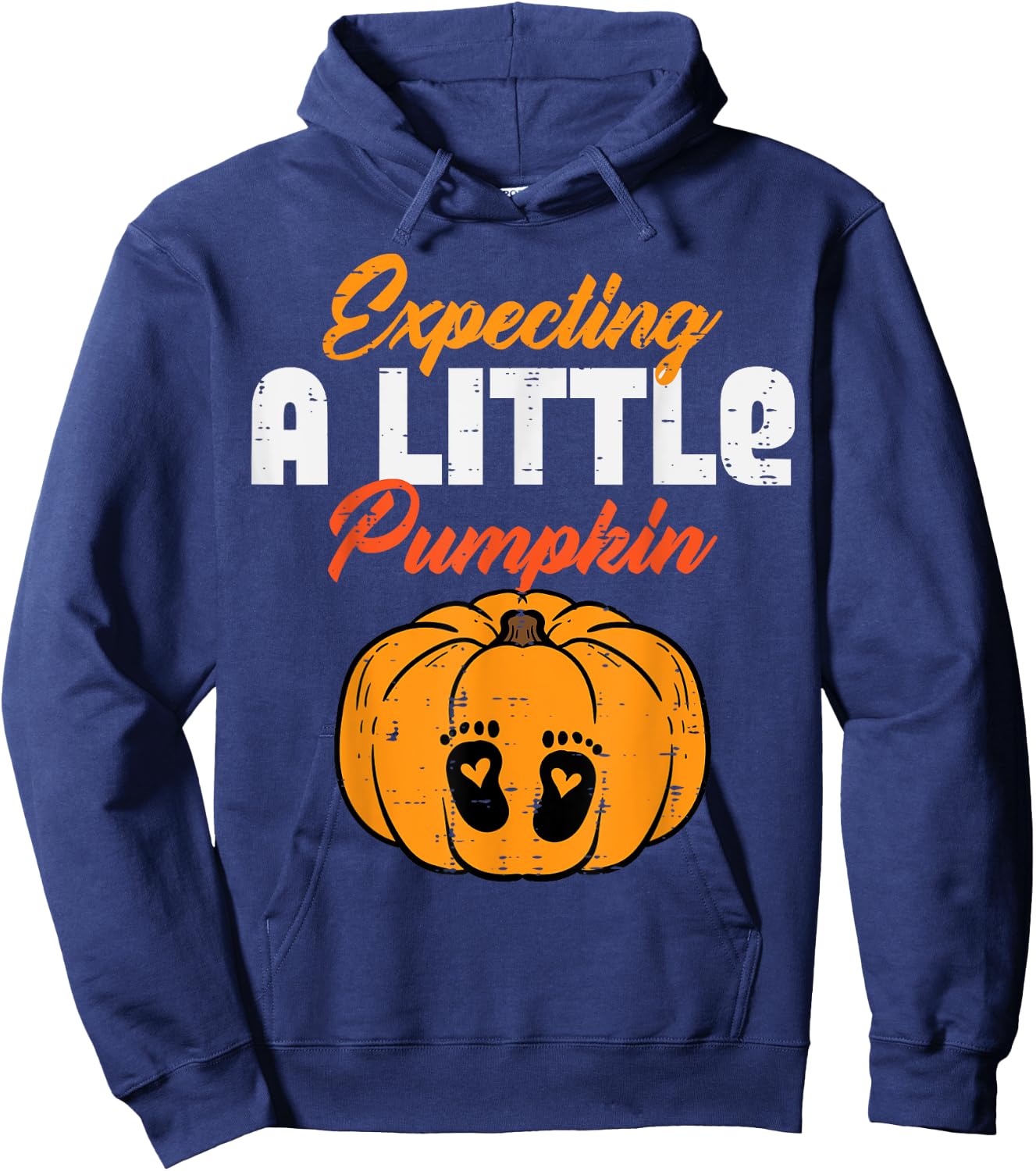 Halloween Expecting Little Pumpkin Pregnancy Announce Women Hoodie - Hoodie | Navy