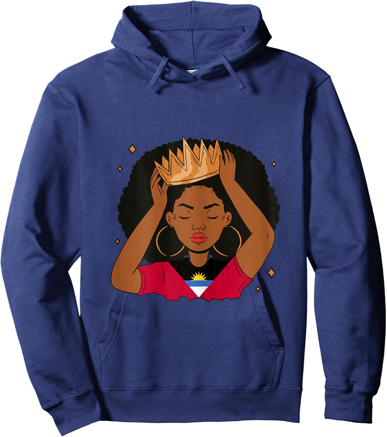 Antiguan Afro Hair Women Antigua Girl Antiguan Heritage Hoodie - Hoodie | Navy