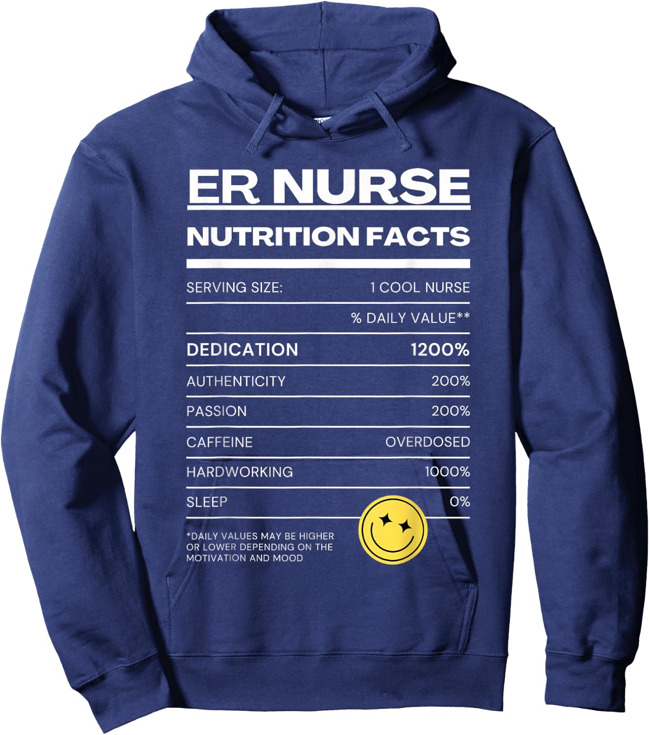 ER Nurse Nutrition Facts ER Nurse Hoodie - Hoodie | Navy