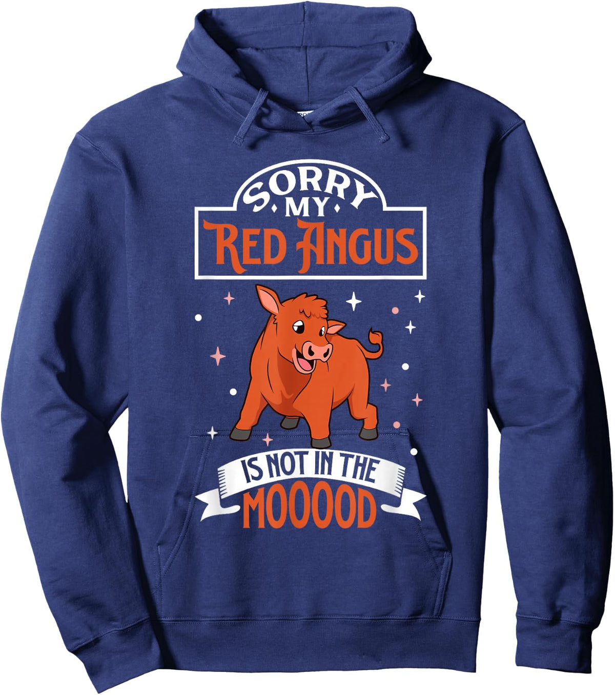 Not in the mood - Red Angus cattle Hoodie - Hoodie | Navy