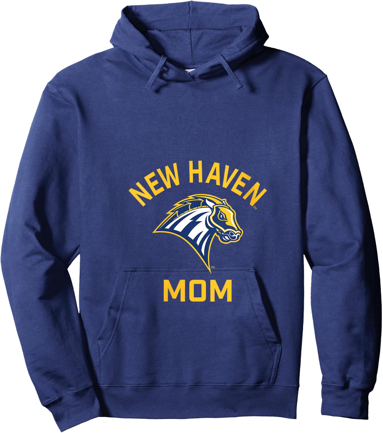 University of New Haven UNH Chargers Arched Mom V-Neck Hoodie - Hoodie | Navy