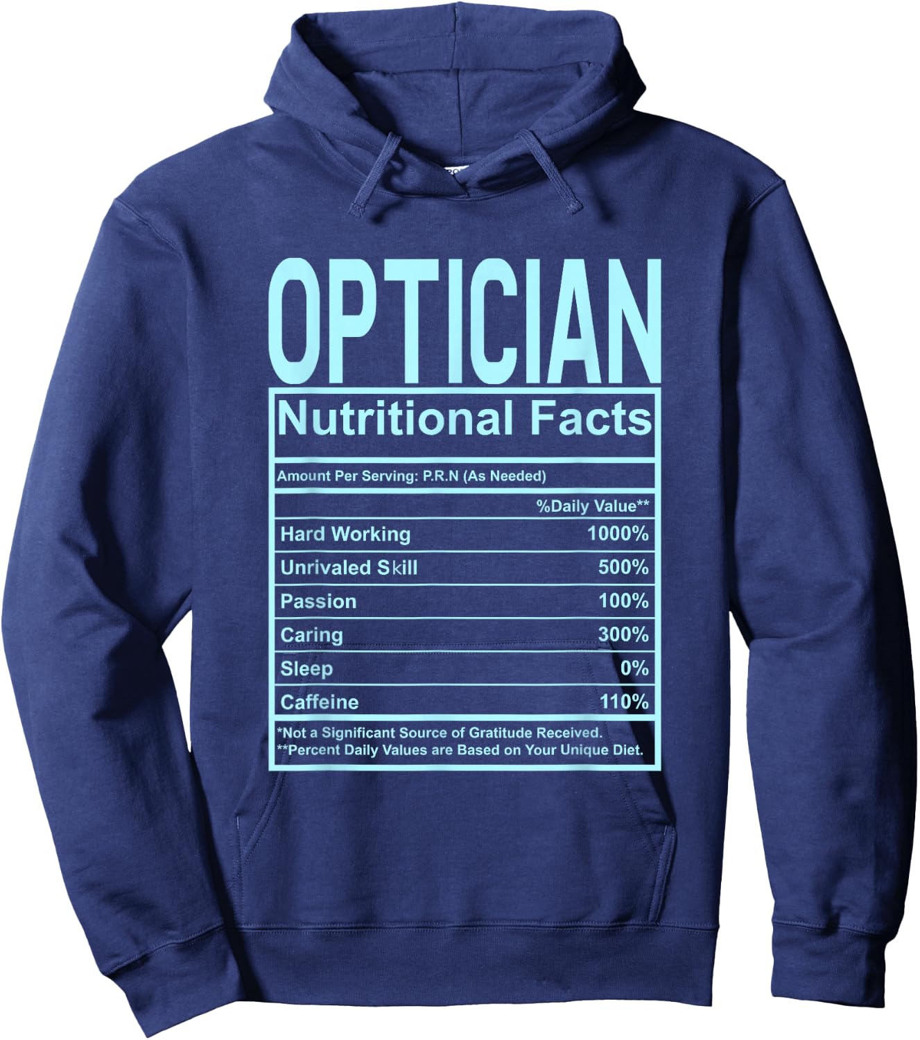 Funny Nutrition Facts Optician Hoodie - Hoodie | Navy