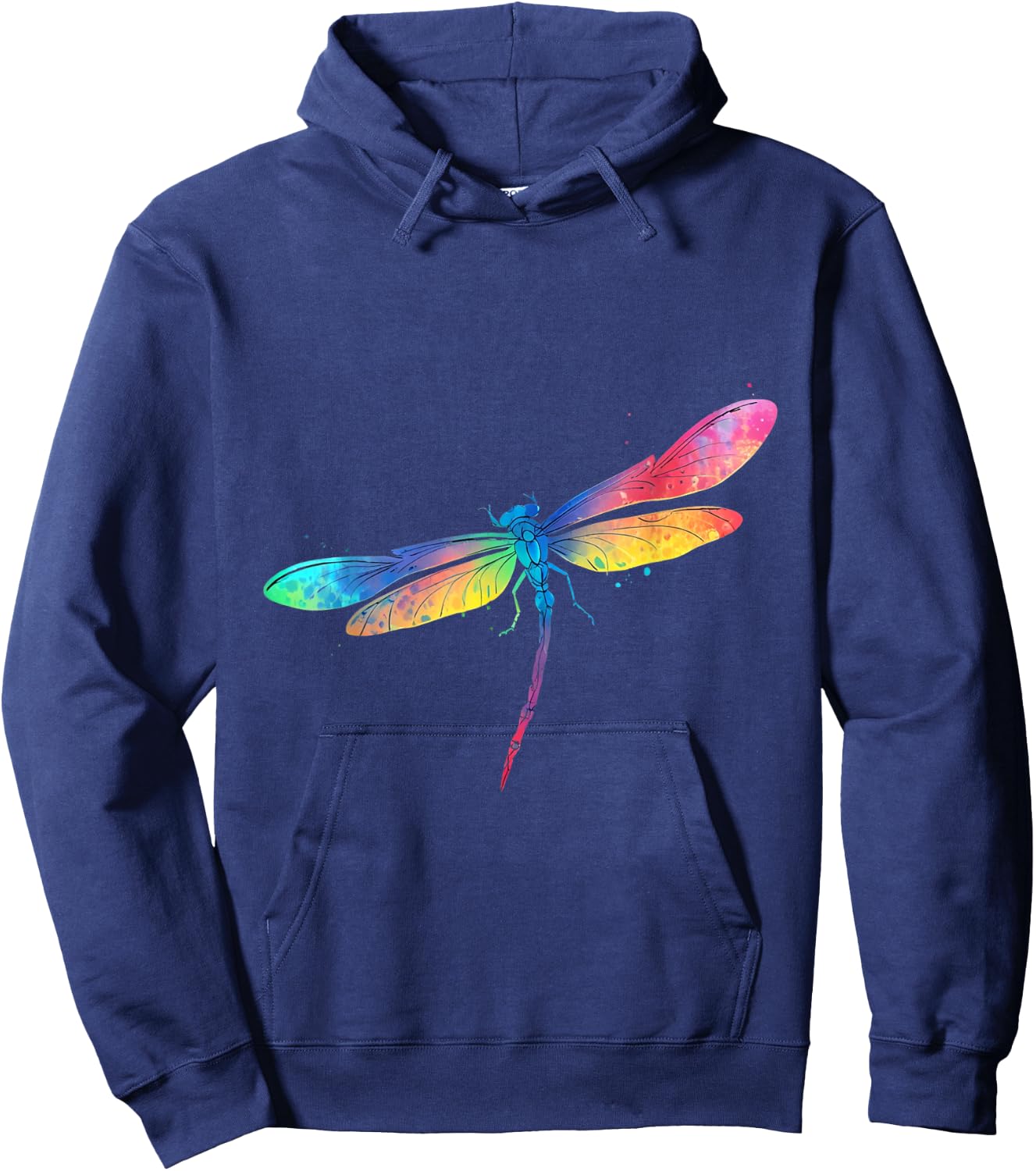 Dragonfly tie dye artwork colorful insect nature-inspired Hoodie - Hoodie | Navy